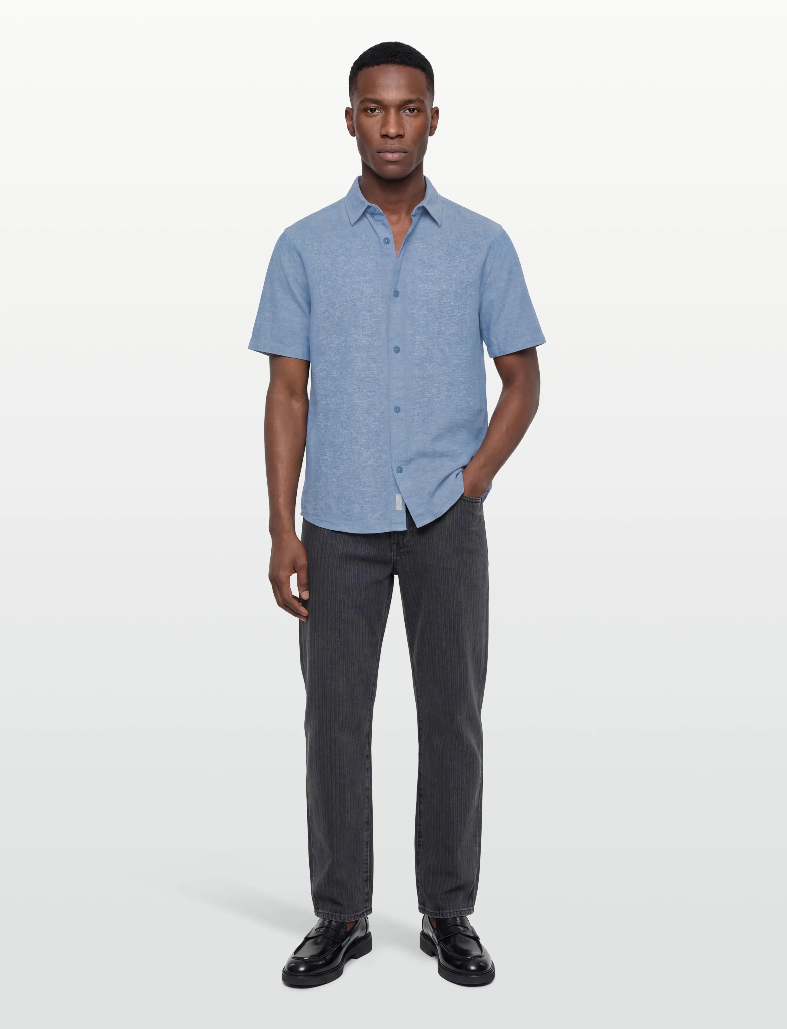 INDICODE INLeoni ss shirt - Linnekläder - PARISIAN BLUE / blue