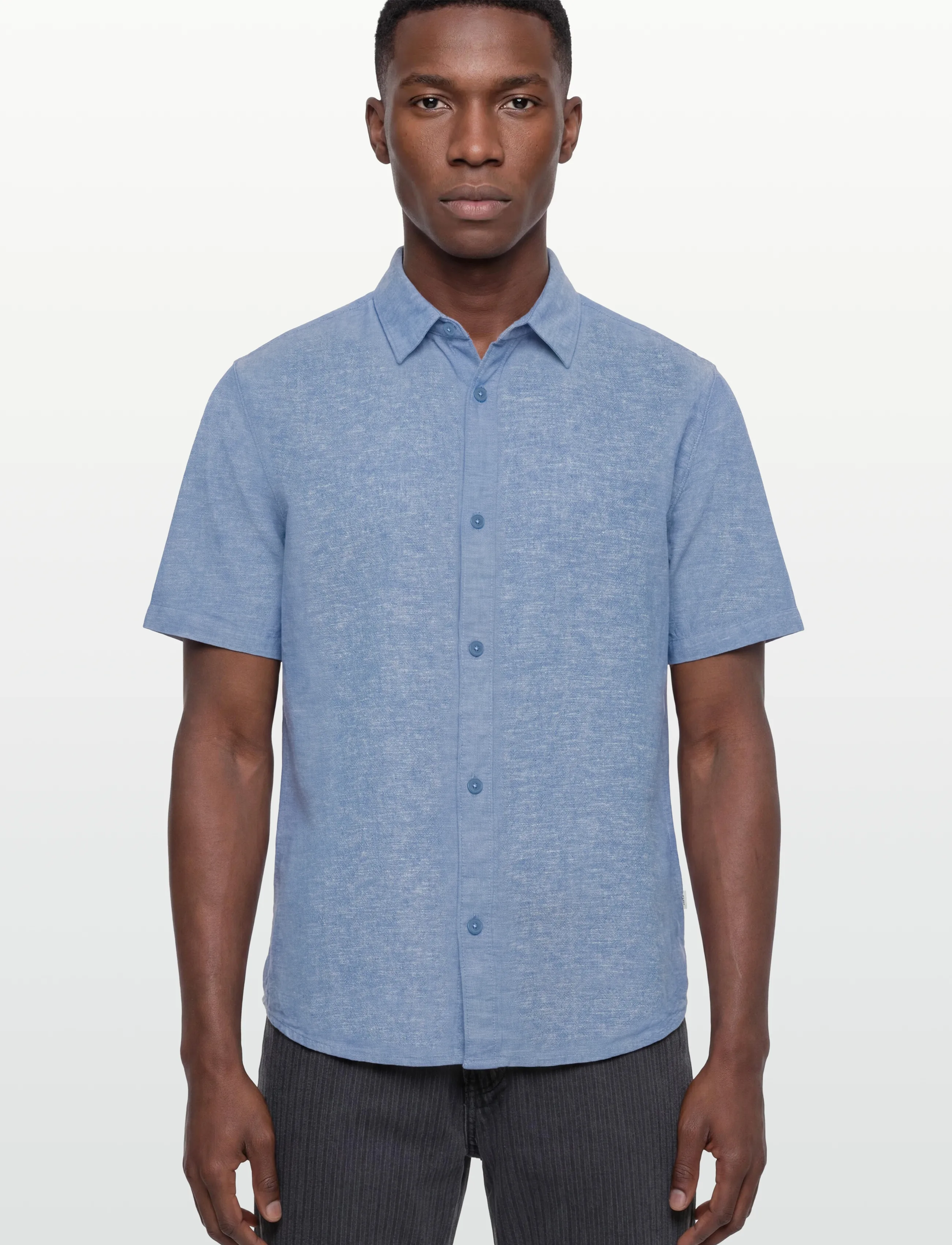INDICODE - INLeoni ss shirt - leinenhemden - parisian blue - 3