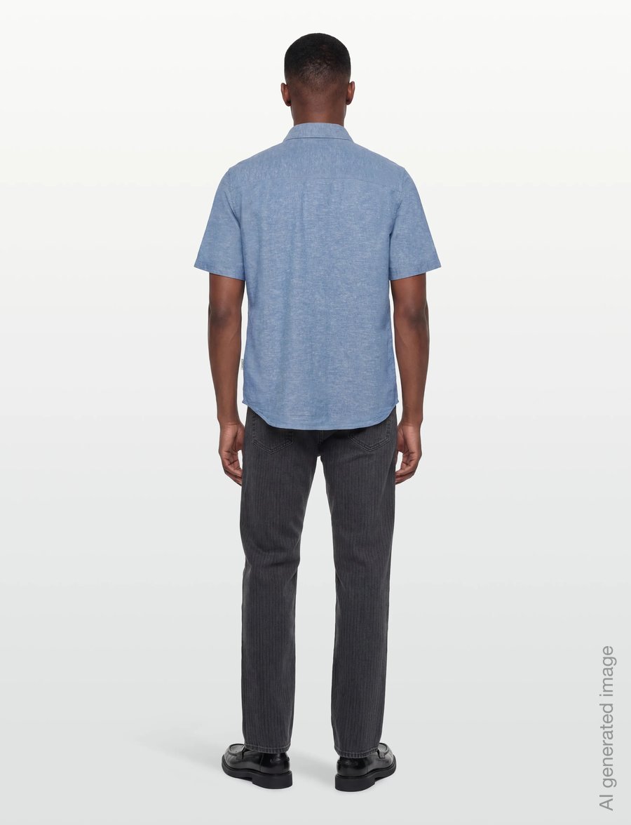 INDICODE - INLeoni ss shirt - linskjorter - parisian blue - 4