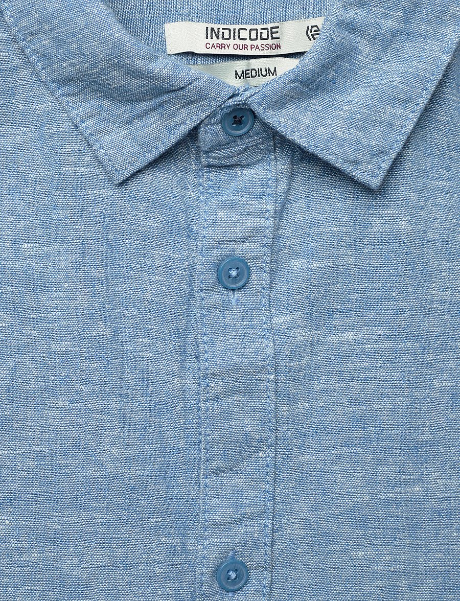 INDICODE - INLeoni ss shirt - linskjorter - parisian blue - 5