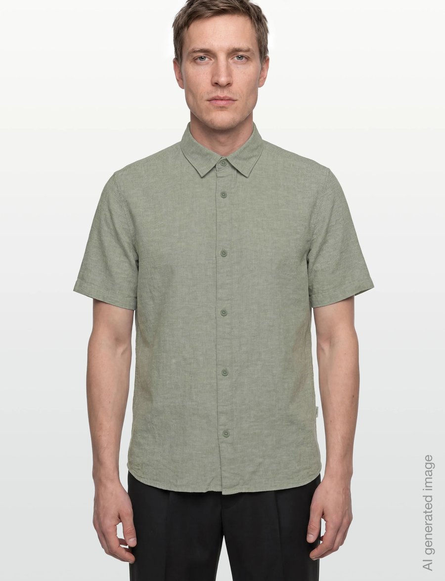 INDICODE - INLeoni ss shirt - hørskjorter - sea spray - 3