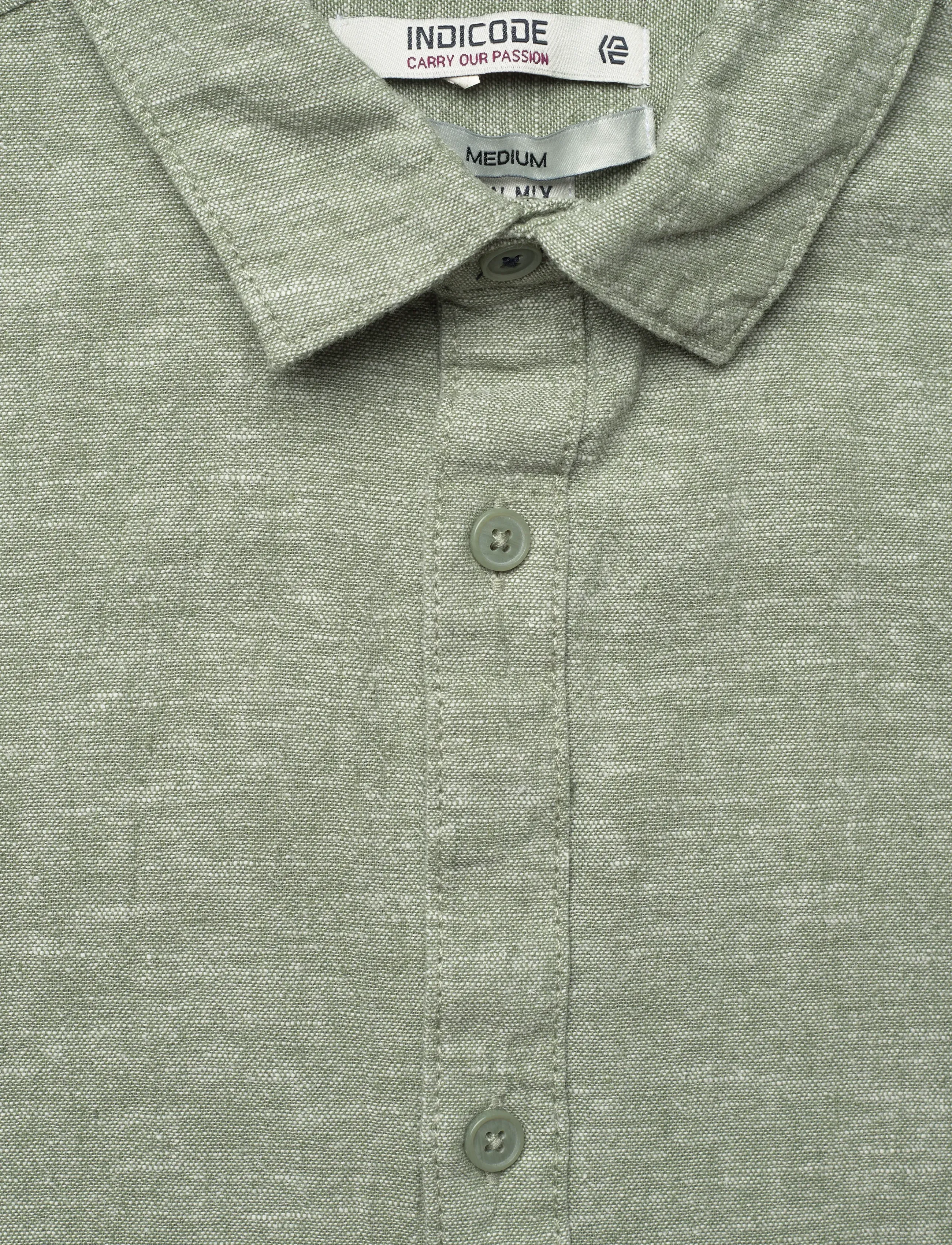 INDICODE - INLeoni ss shirt - hørskjorter - sea spray - 5