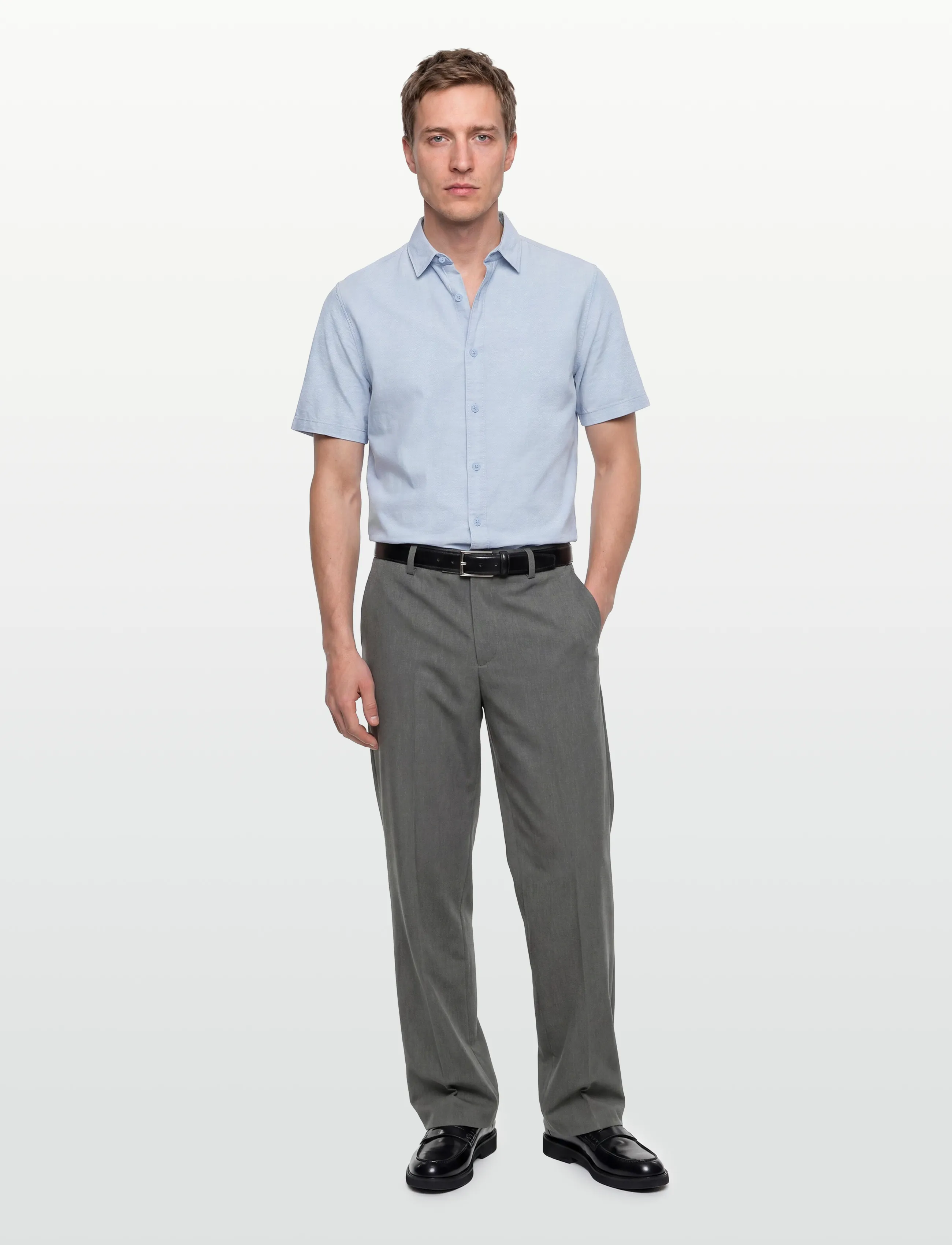 INDICODE INLeoni ss shirt - Linen shirts - SKY WAY / blue