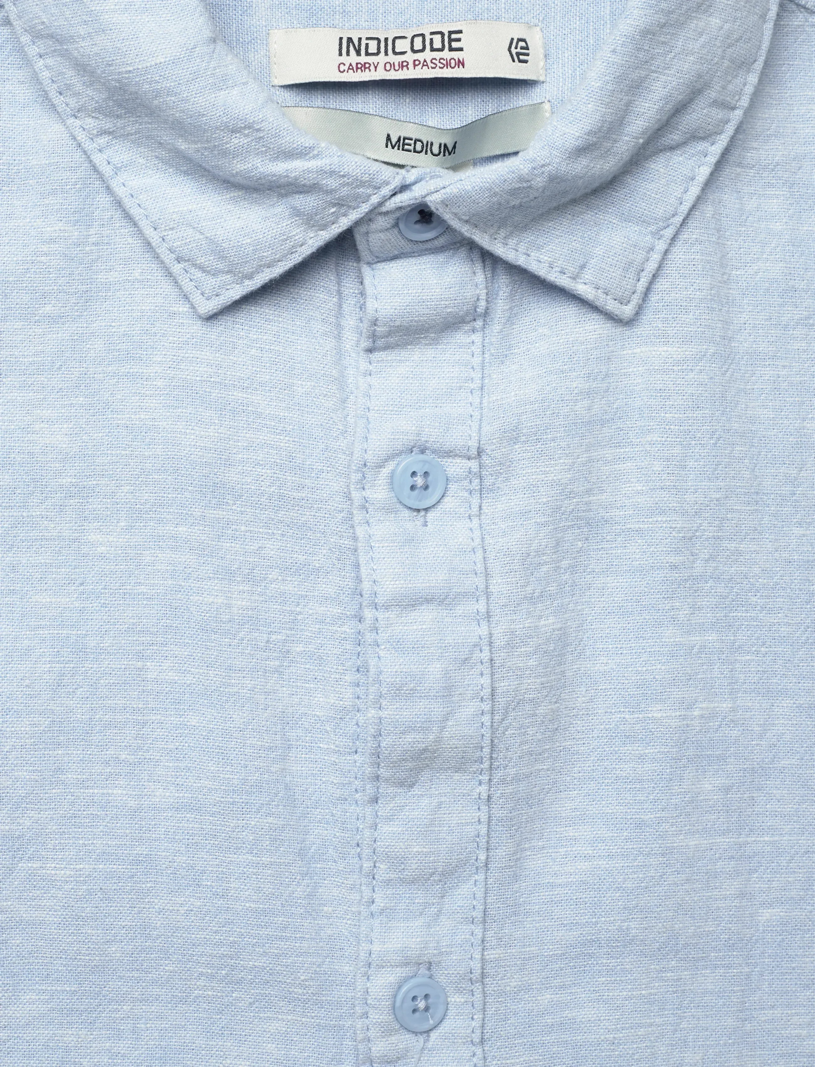 INDICODE - INLeoni ss shirt - linen shirts - sky way - 5