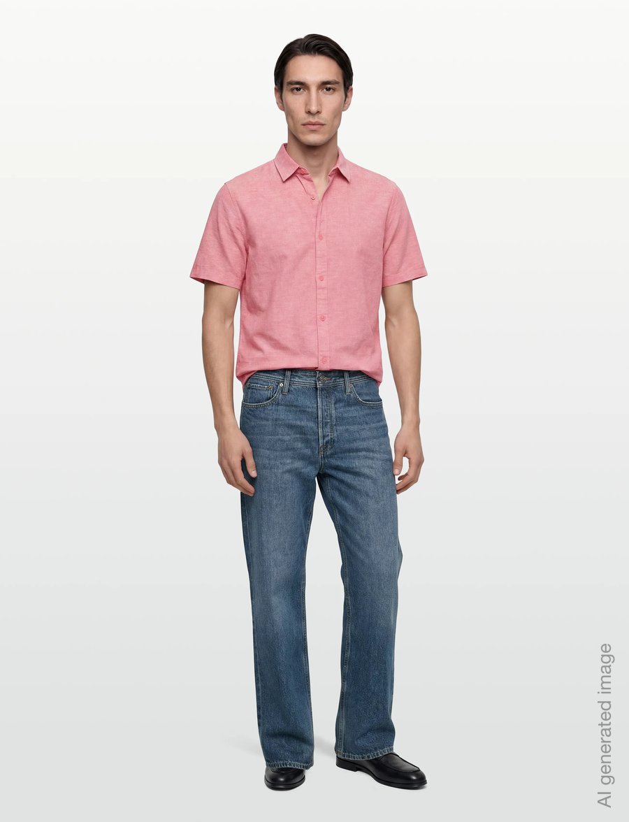 INDICODE - INLeoni ss shirt - leinenhemden - wild rose - 0