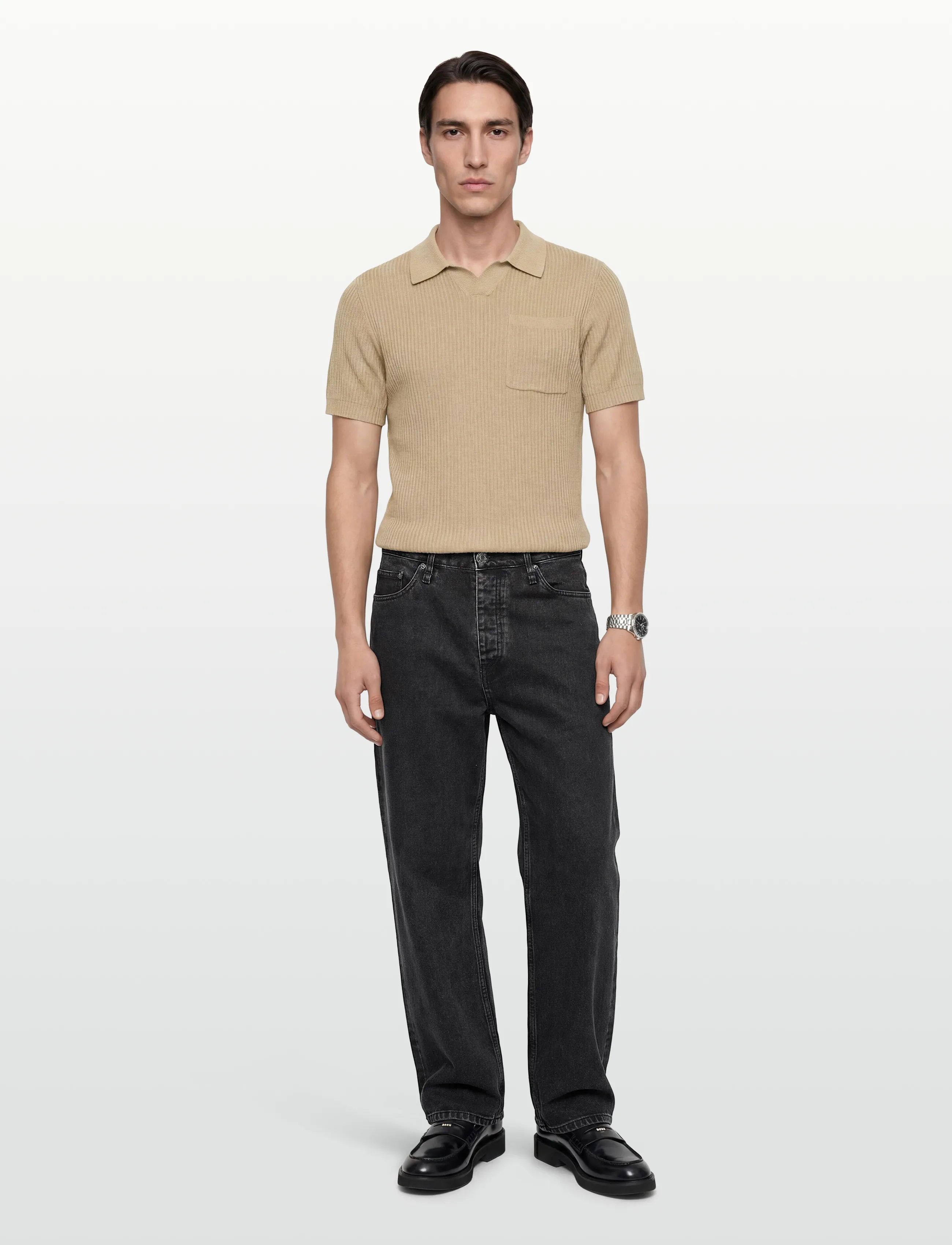 INDICODE Inharlo, L, Knitwear, Creme - Short Sleeve Knitted Polos, Männerswear