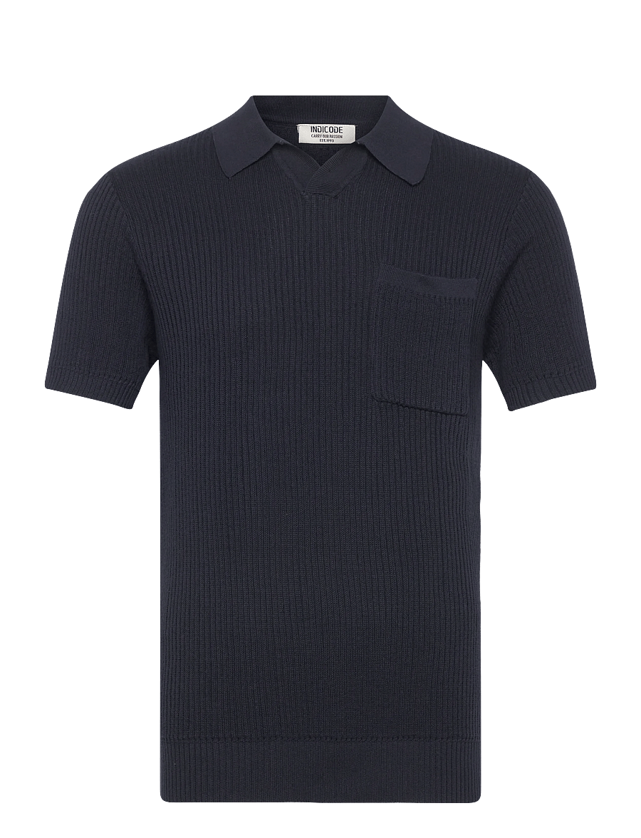 INDICODE - INHarlo - langärmlige strick-polohemden - navy - 1