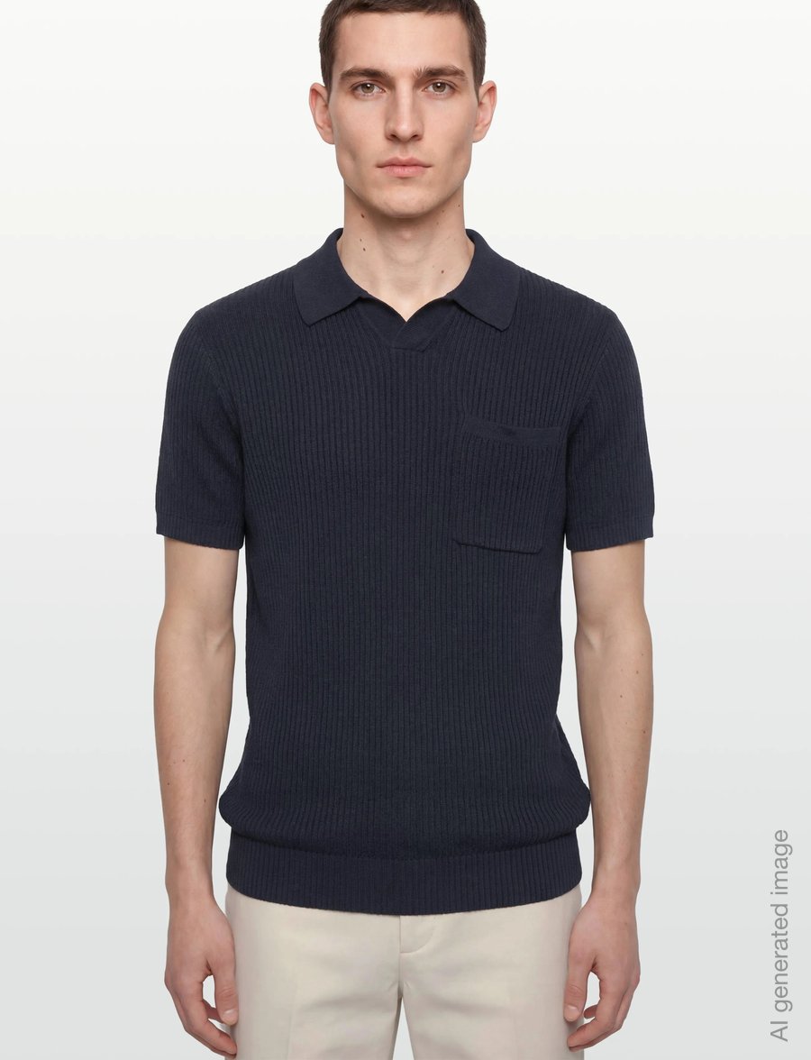 INDICODE - INHarlo - langärmlige strick-polohemden - navy - 3