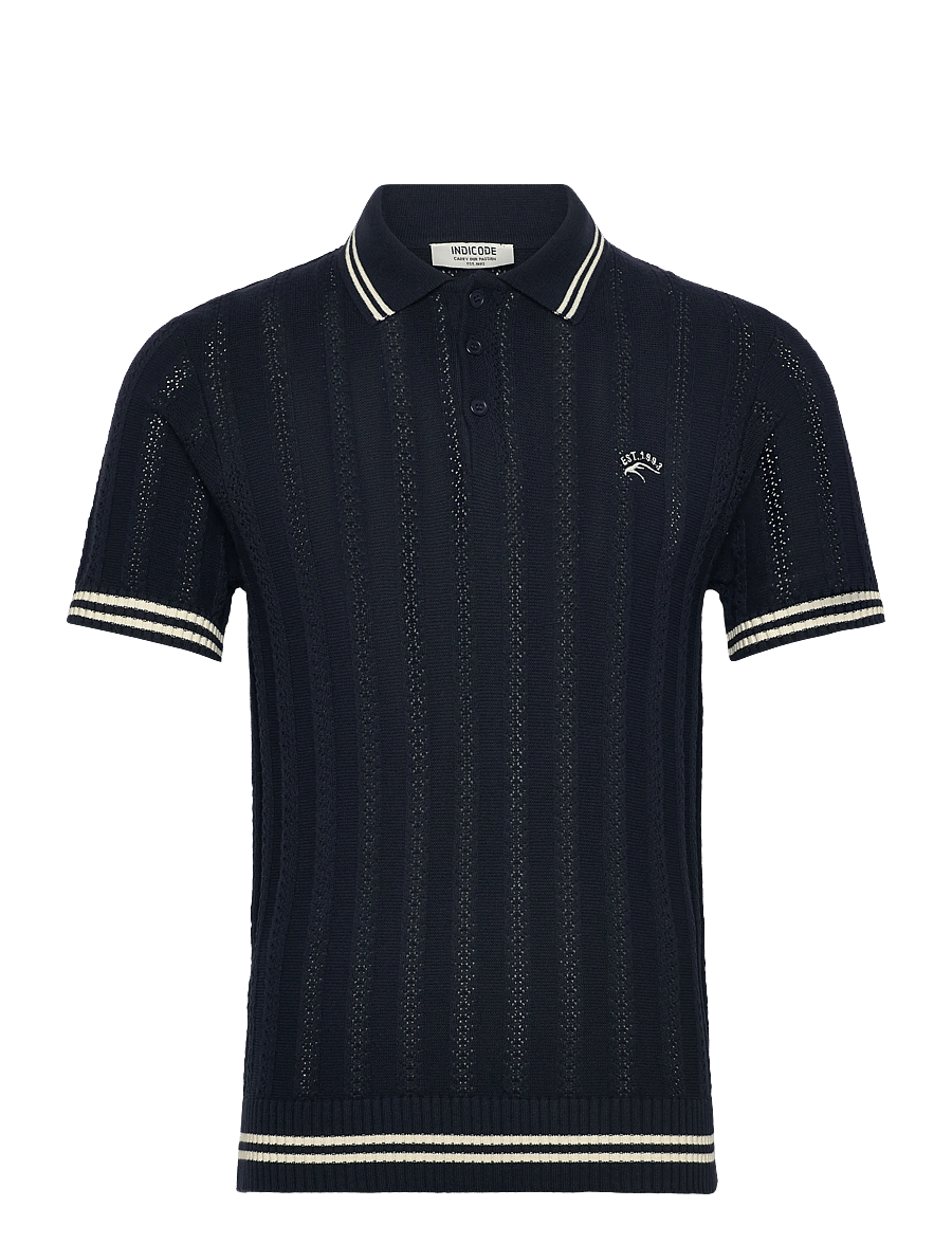INDICODE - INLunn - gestrickte polohemden - sky captain - 1