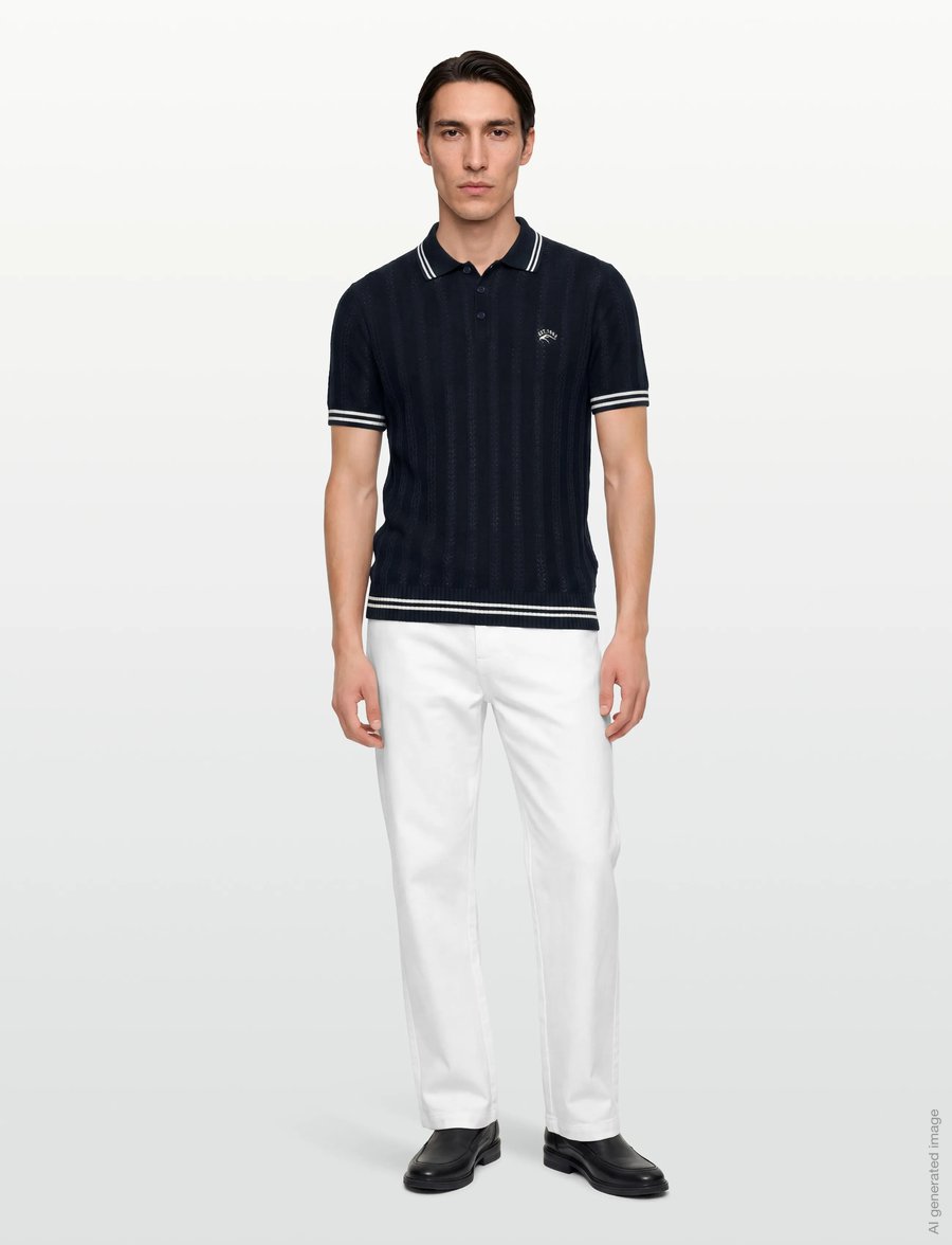 INDICODE - INLunn - gestrickte polohemden - sky captain - 0