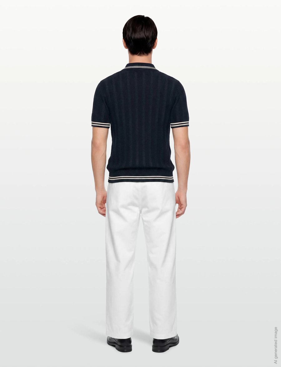 INDICODE - INLunn - gestrickte polohemden - sky captain - 4