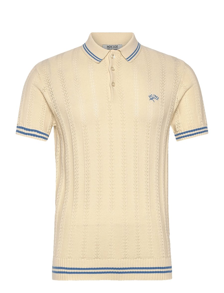 INDICODE - INLunn - langärmlige strick-polohemden - vanilla ice - 1