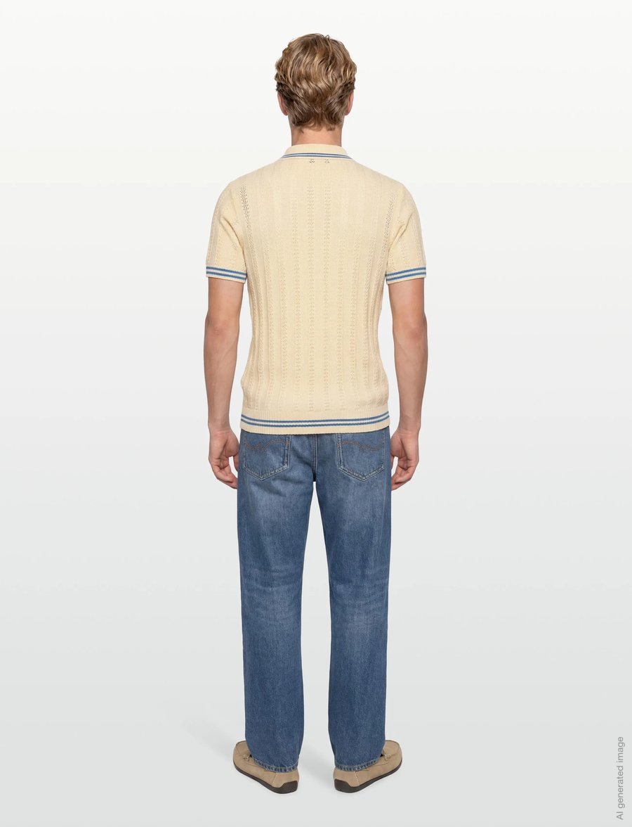 INDICODE - INLunn - langärmlige strick-polohemden - vanilla ice - 4