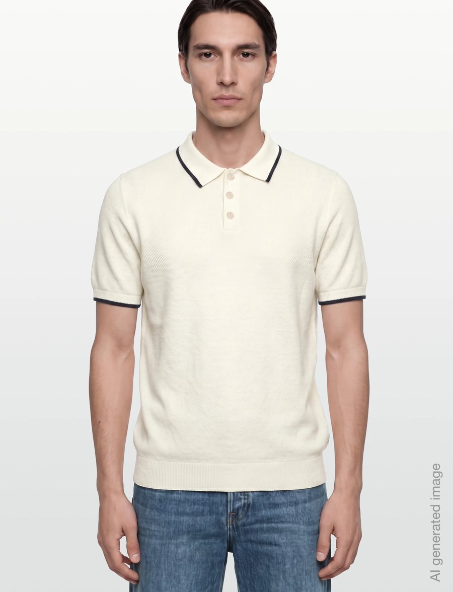 INDICODE - INNomi Polo - knitted polos - vanilla ice - 3