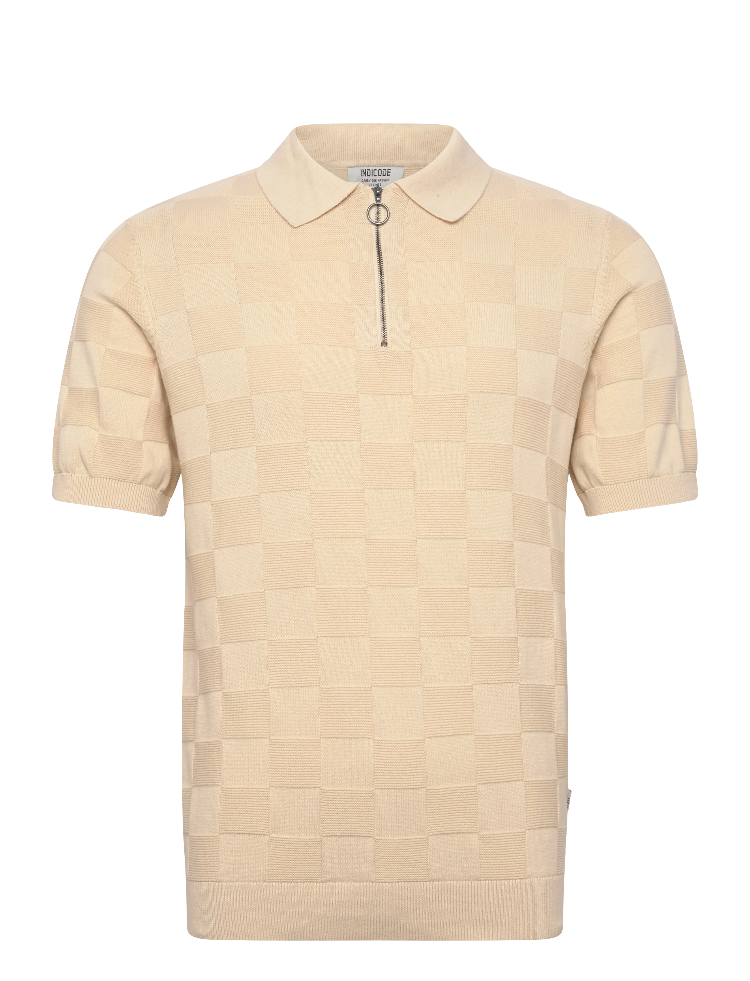 INDICODE INFrans polo - Megztiniai - FOG / cream