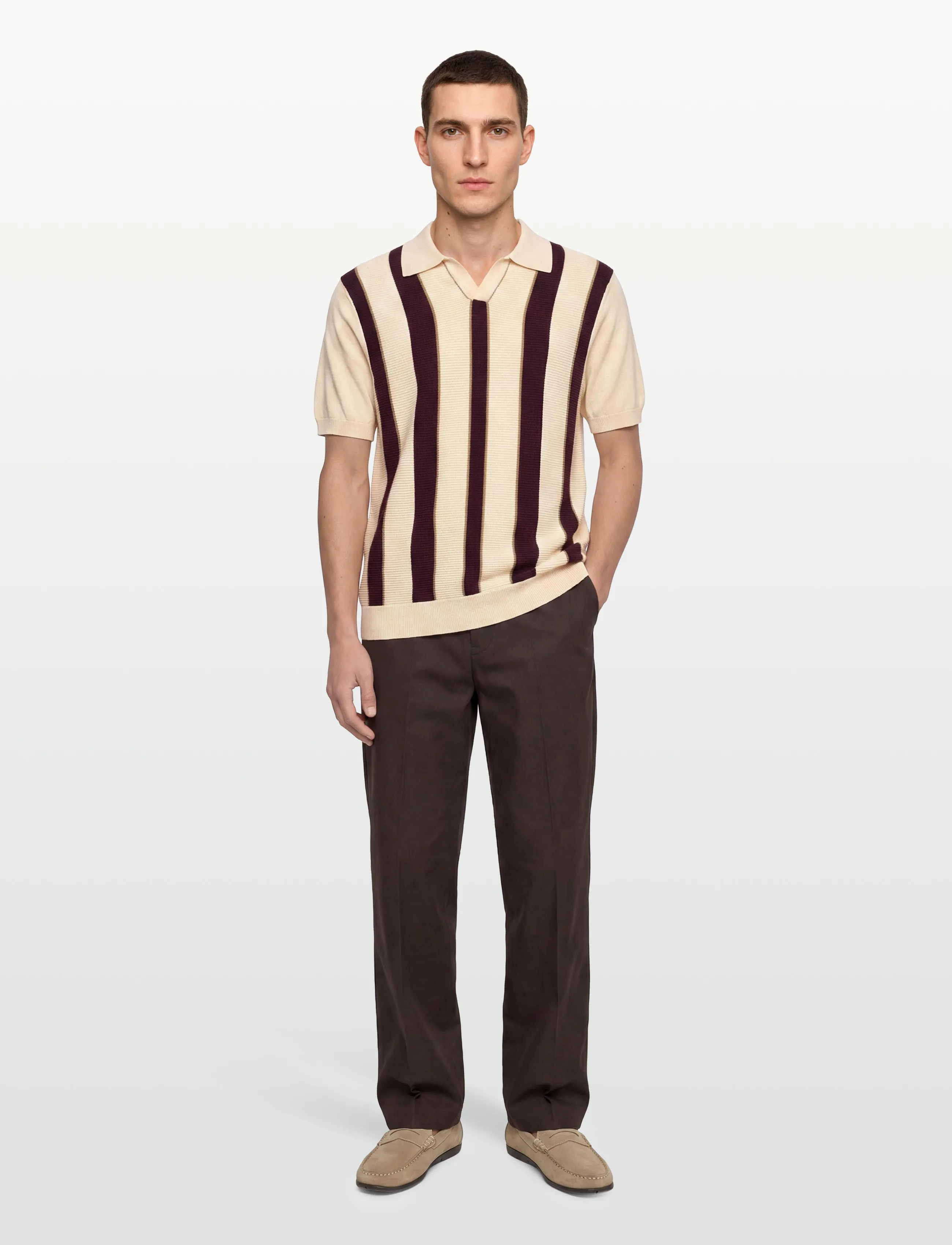 INDICODE Inriver, Mænd, Stribet Strikket Poloshirt, Multi/mønstret, Str: XXL