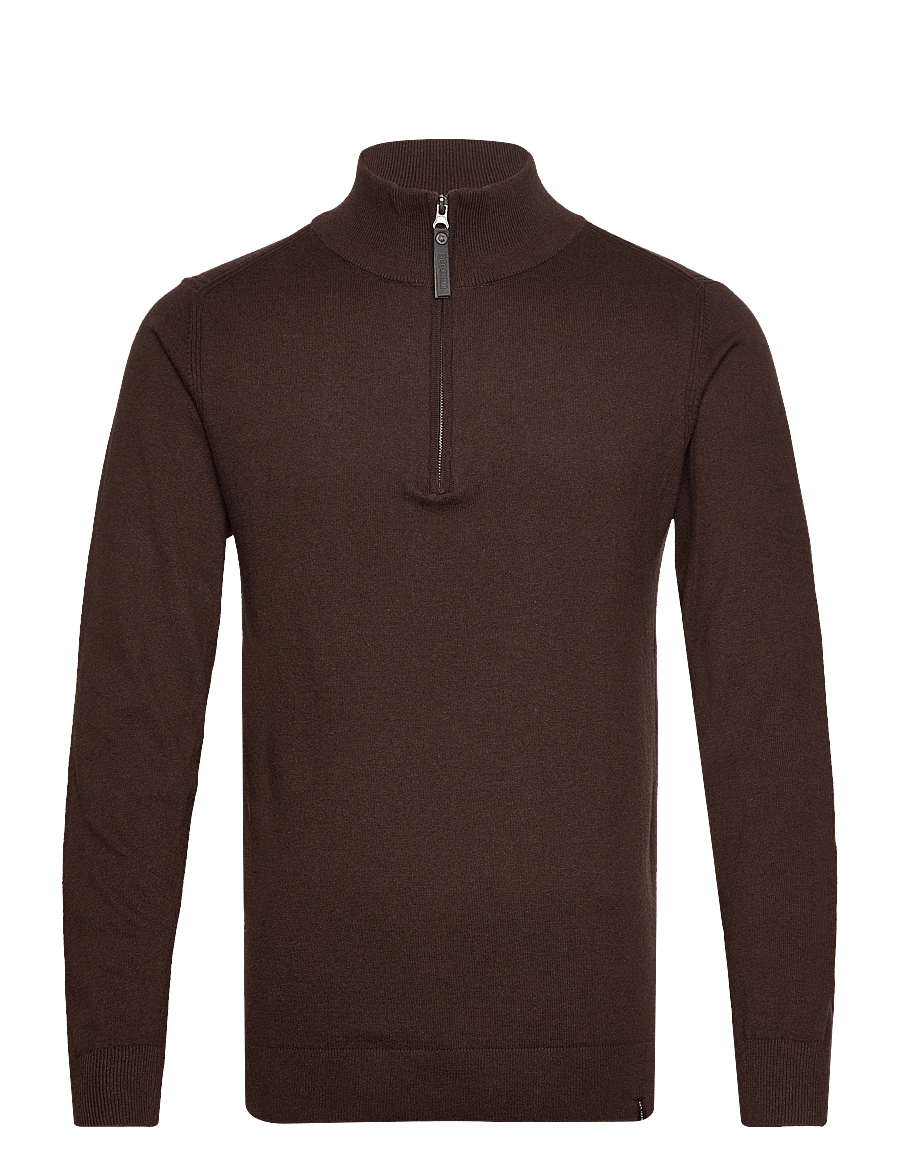 INDICODE - INAncona - pullover mit halbem reißverschluss - dk brown - 0