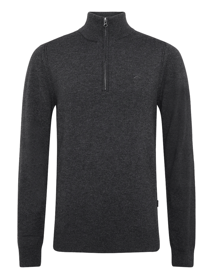 INDICODE - INPromille - pullover mit halbem reißverschluss - charcoal mix - 0