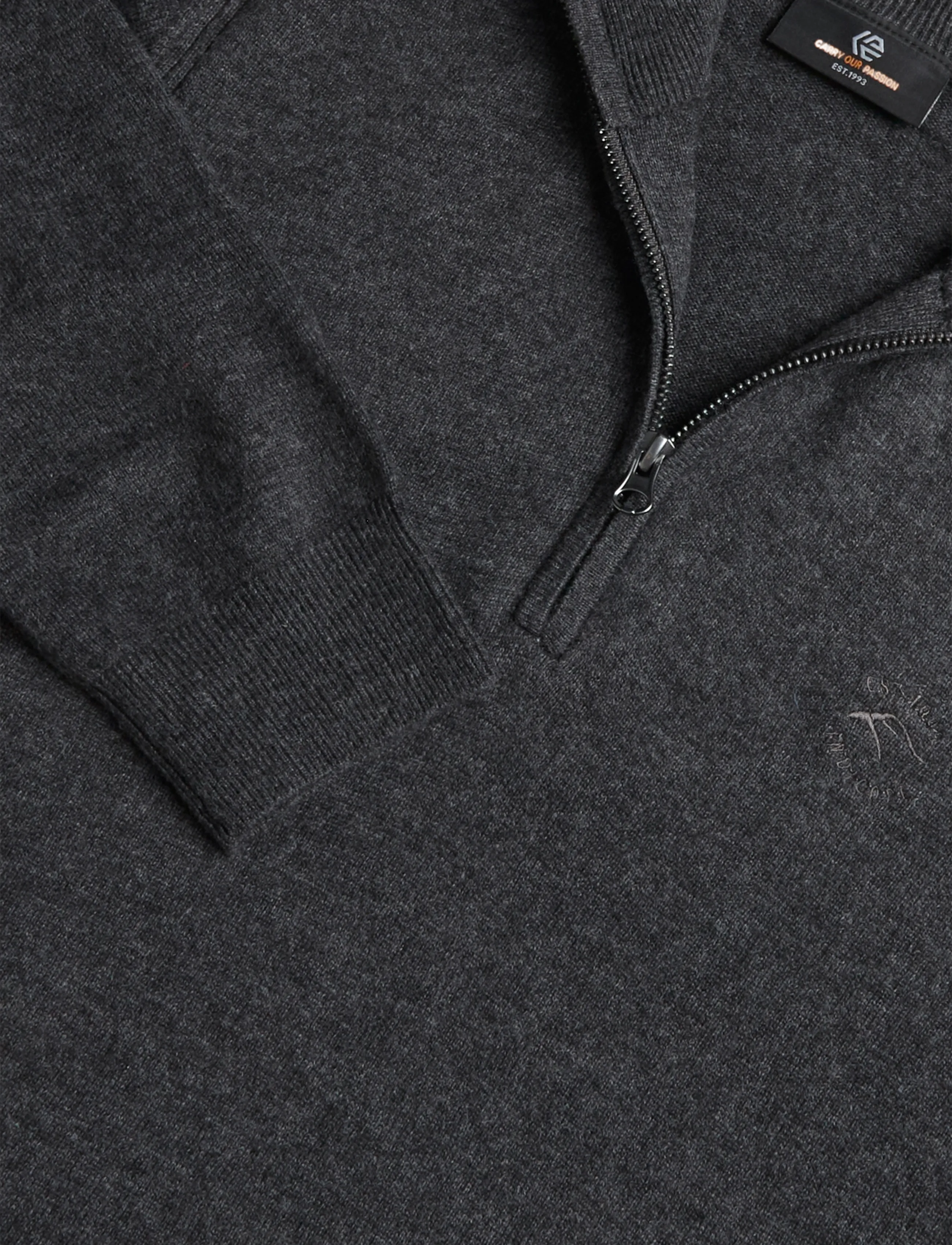 INDICODE - INPromille - pullover mit halbem reißverschluss - charcoal mix - 2