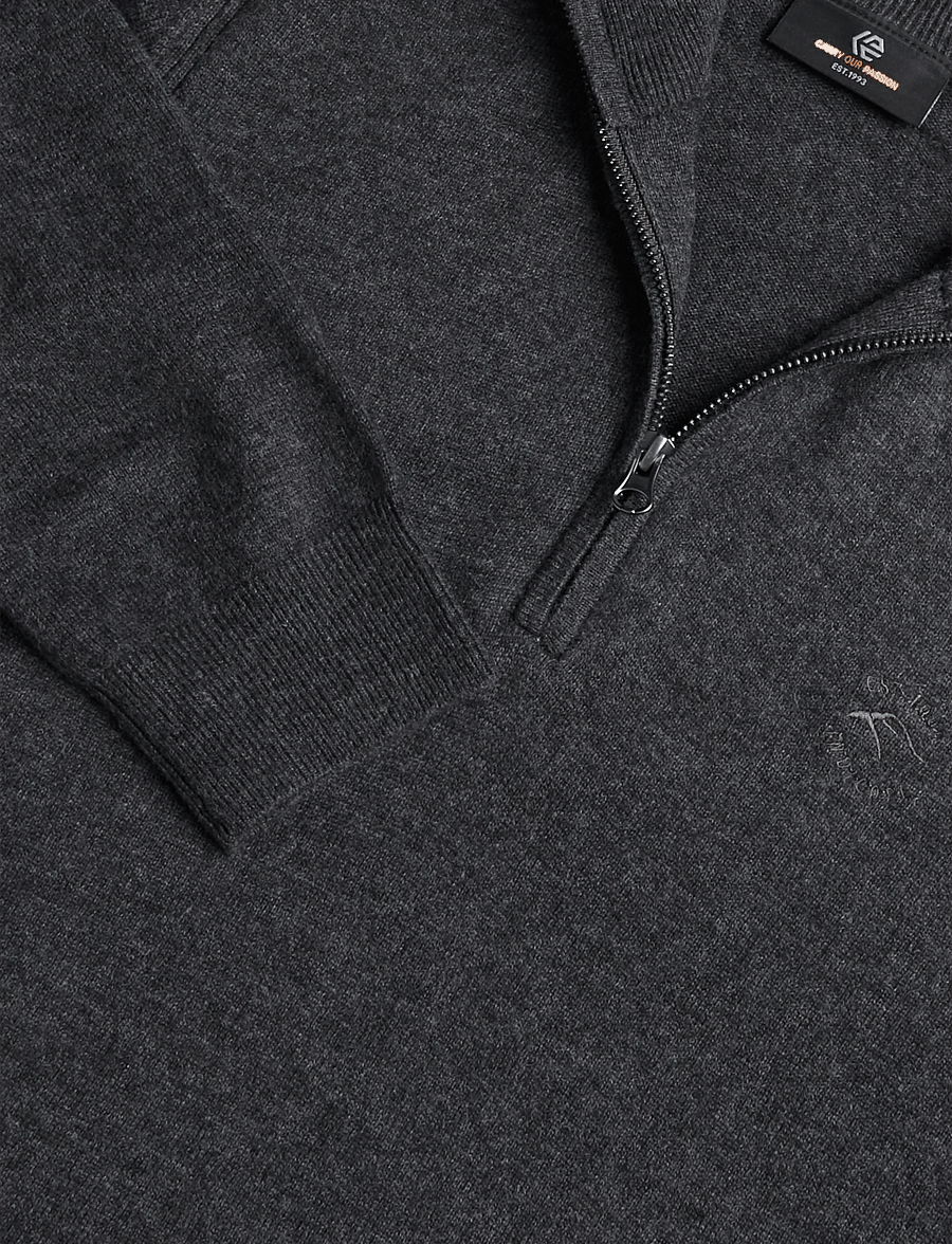INDICODE - INPromille - pullover mit halbem reißverschluss - charcoal mix - 2