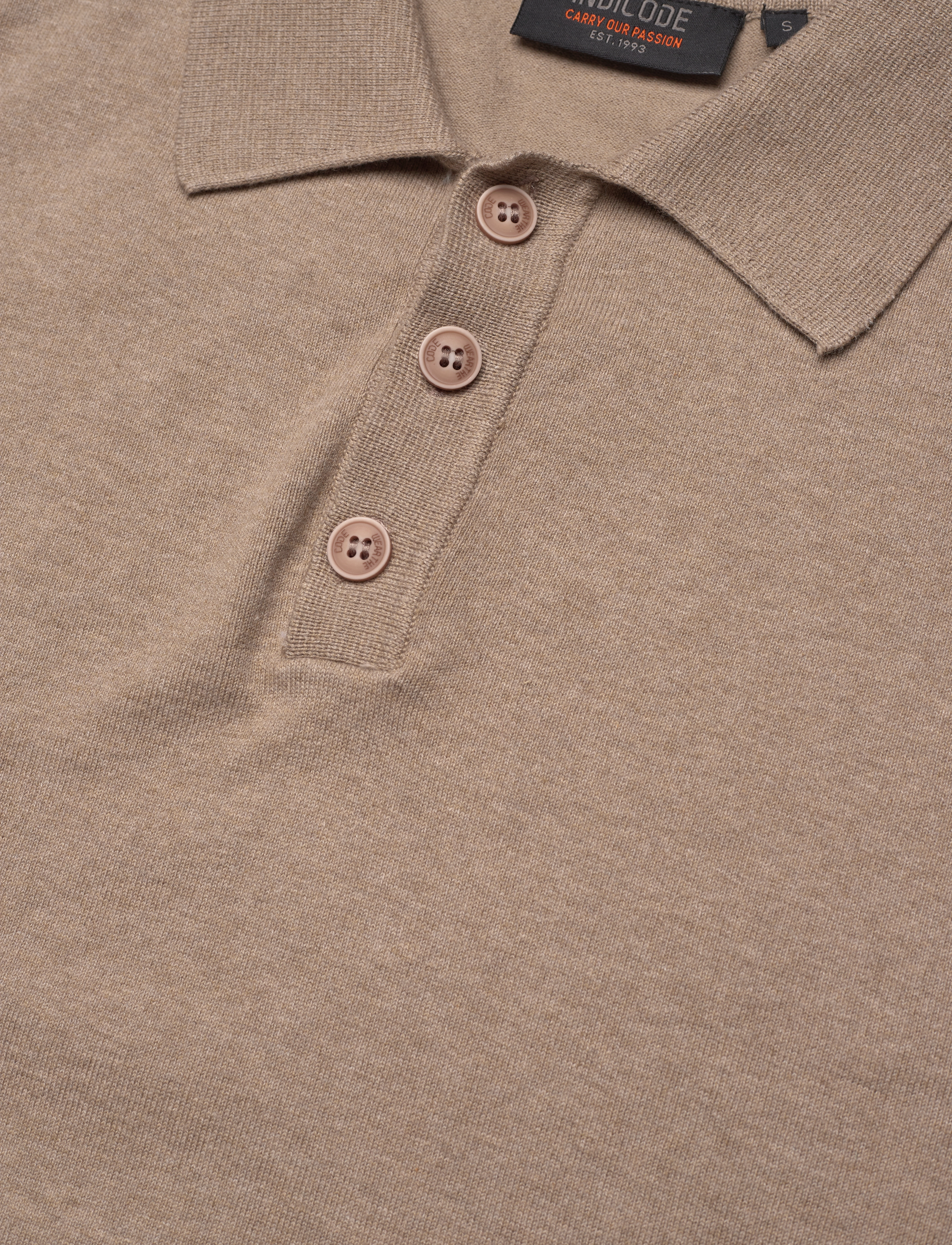 INDICODE - INAncona Polo - langärmelige gestrickte polohemden - beige mix - 2