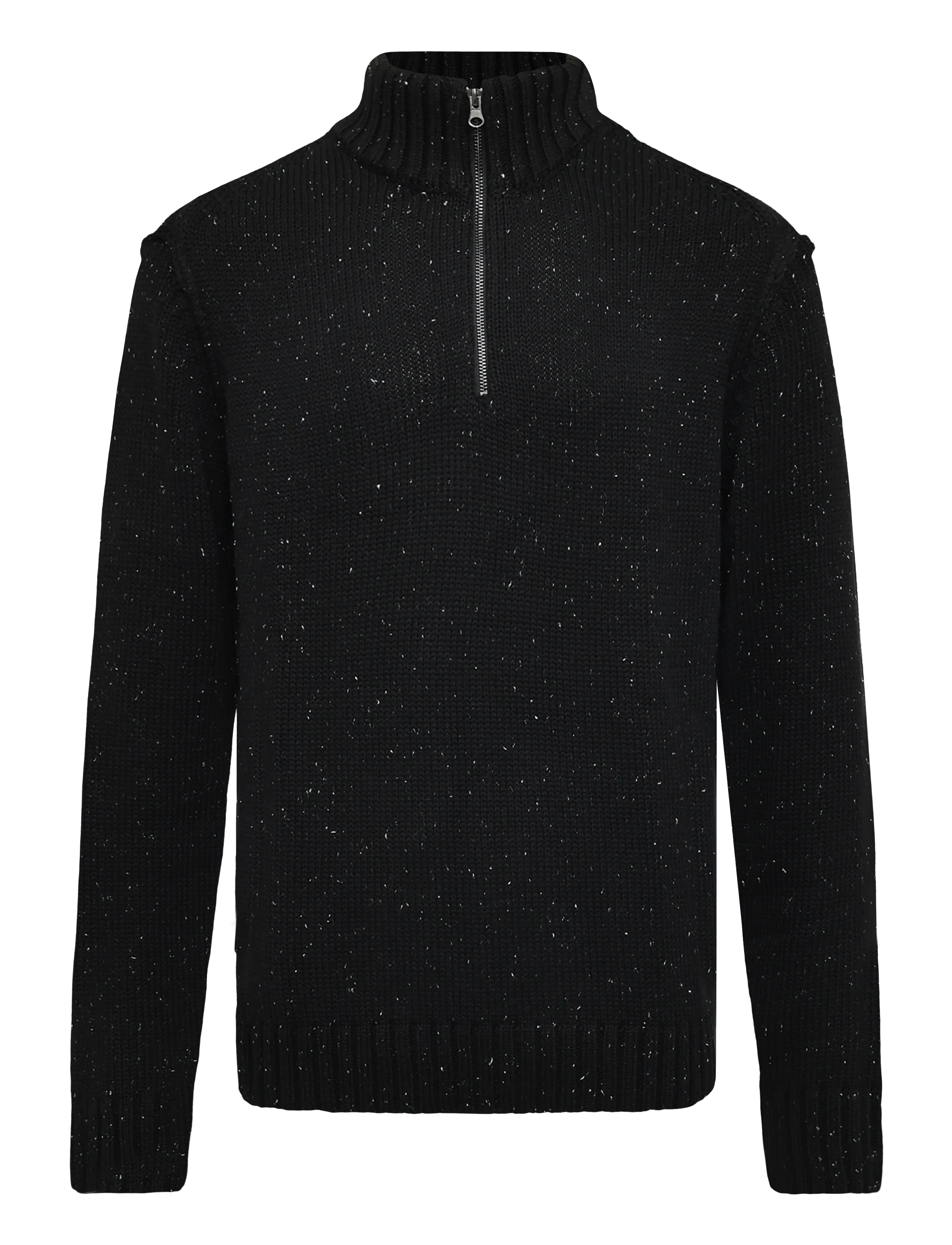 INDICODE INOscarlo Zip - Pullover mit halbem Reißverschluss - BLACK / black
