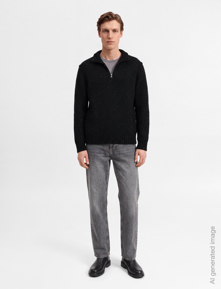 INDICODE - INOscarlo Zip - pullover mit halbem reißverschluss - black - 0