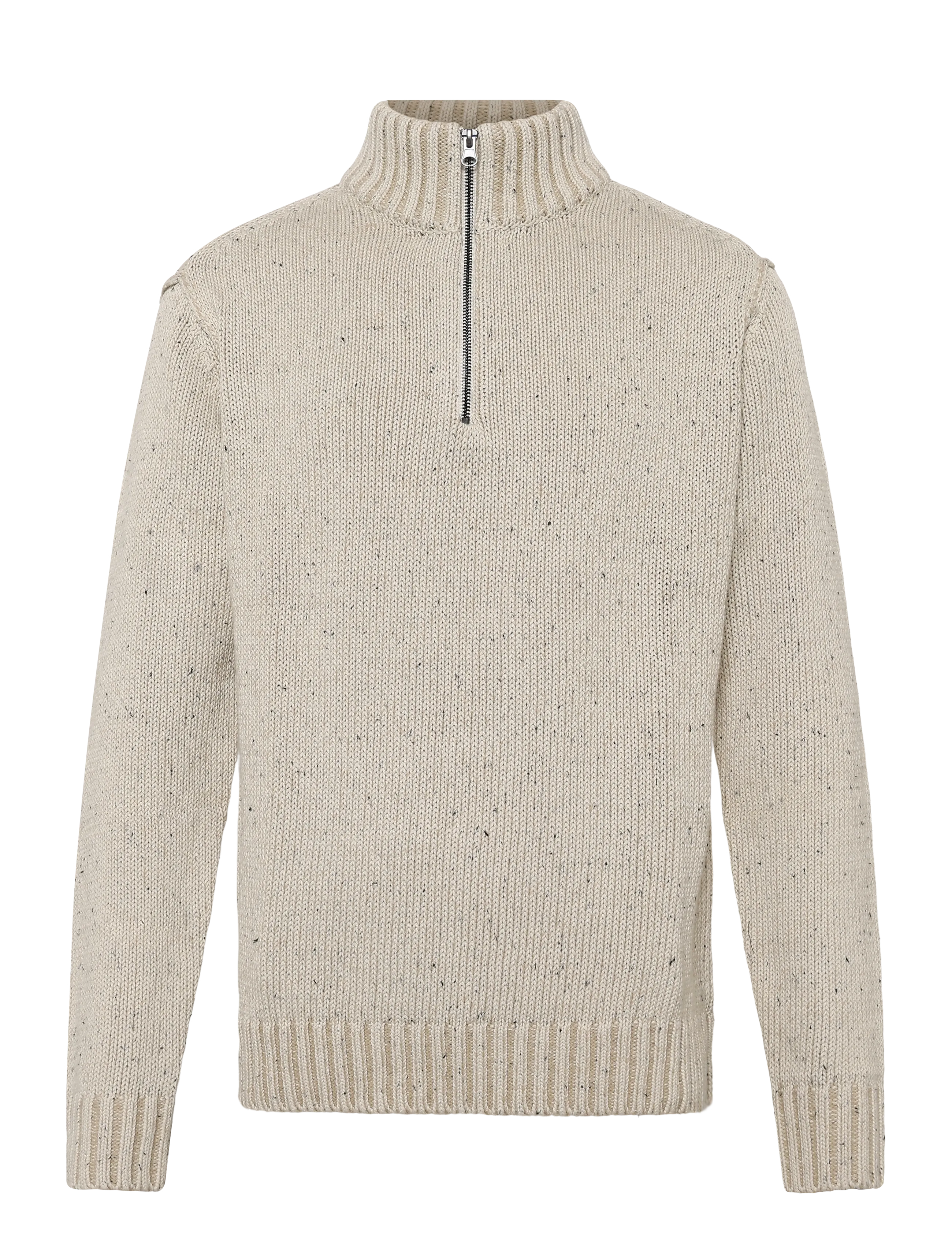 INDICODE INOscarlo Zip - Pullover mit halbem Reißverschluss - ECRU MIX / cream