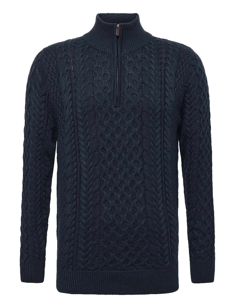 INDICODE - INFrej - pullover mit halbem reißverschluss - sky captain - 0