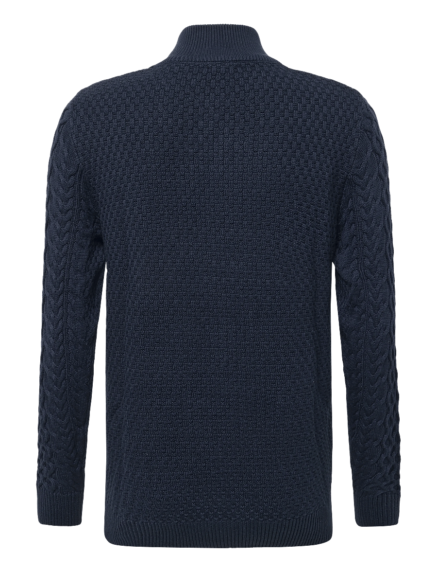 INDICODE - INFrej - pullover mit halbem reißverschluss - sky captain - 1