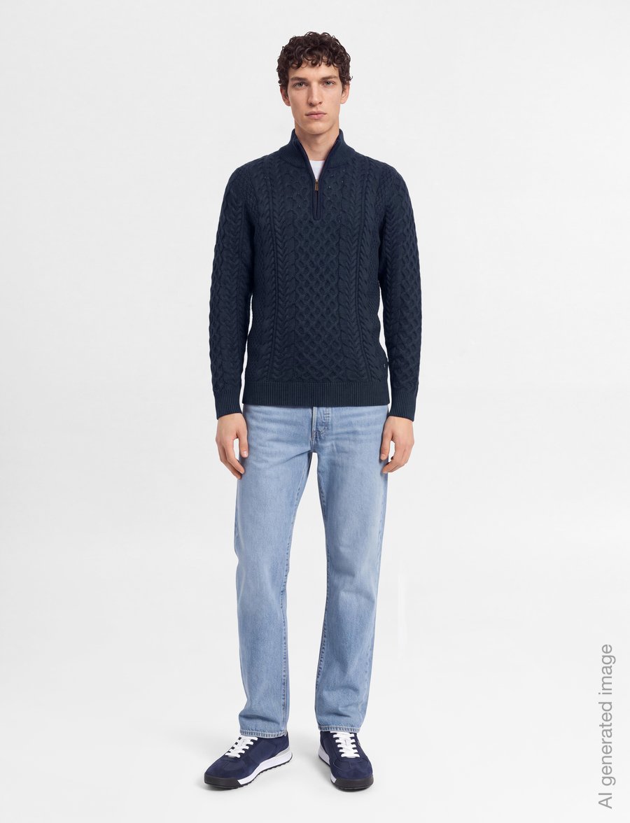 INDICODE - INFrej - pullover mit halbem reißverschluss - sky captain - 0