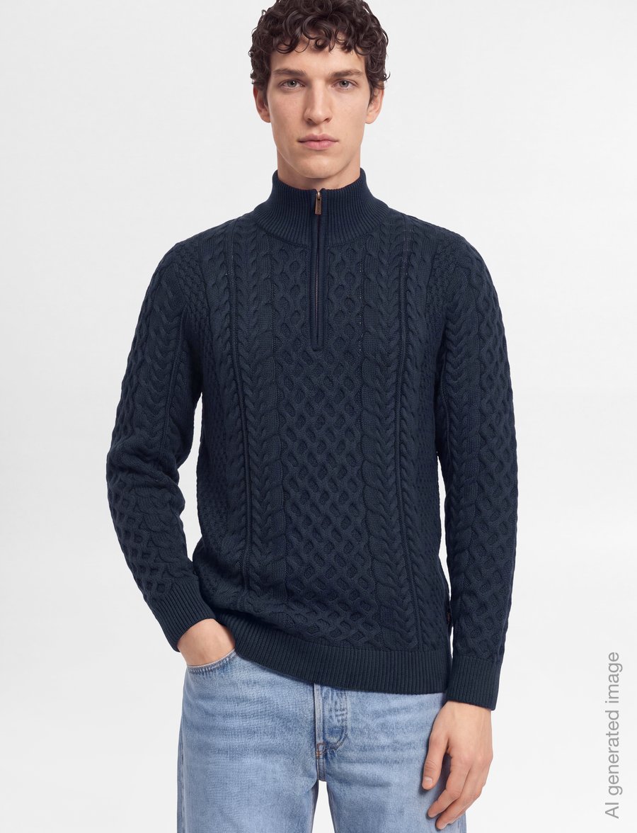 INDICODE - INFrej - pullover mit halbem reißverschluss - sky captain - 3
