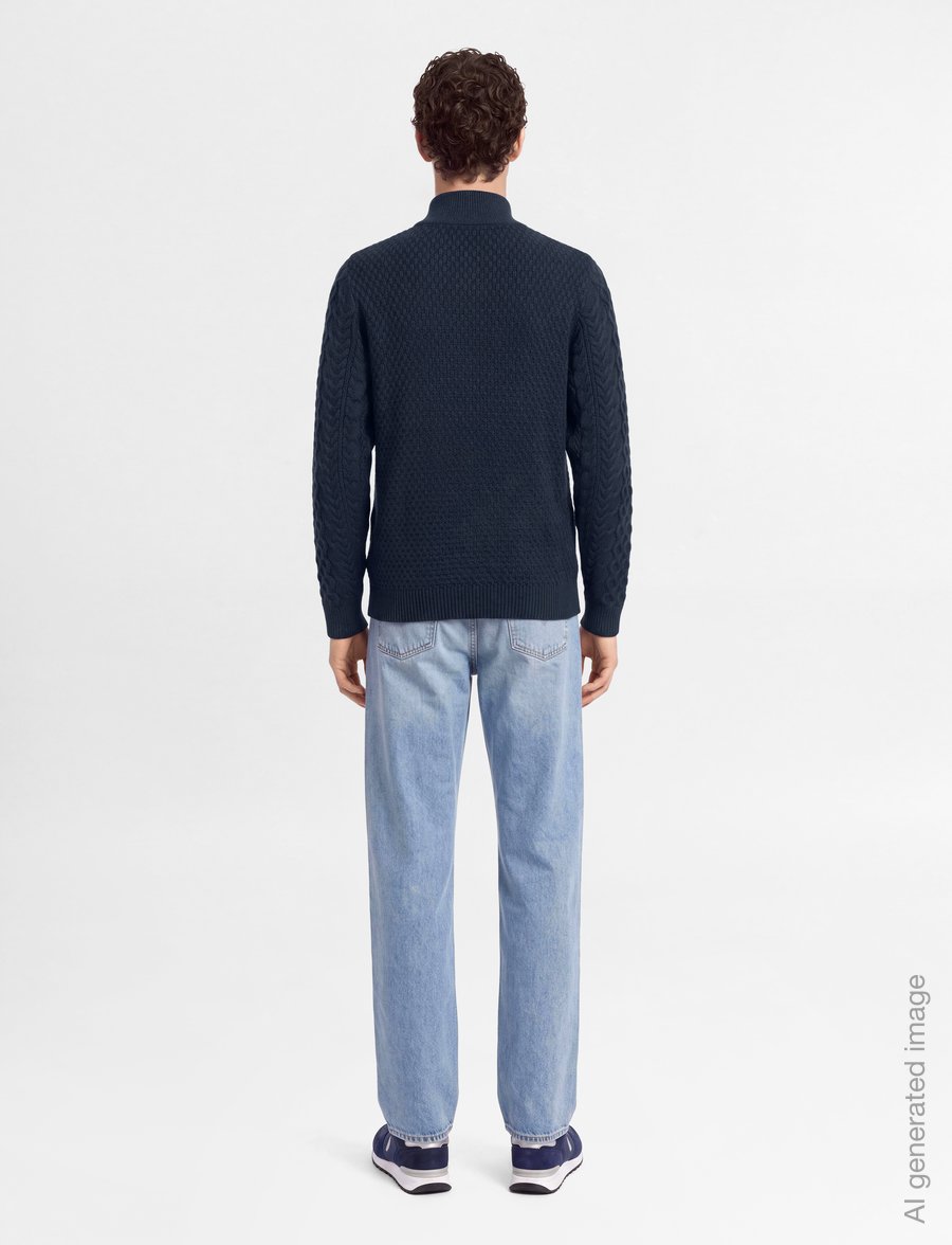 INDICODE - INFrej - pullover mit halbem reißverschluss - sky captain - 4