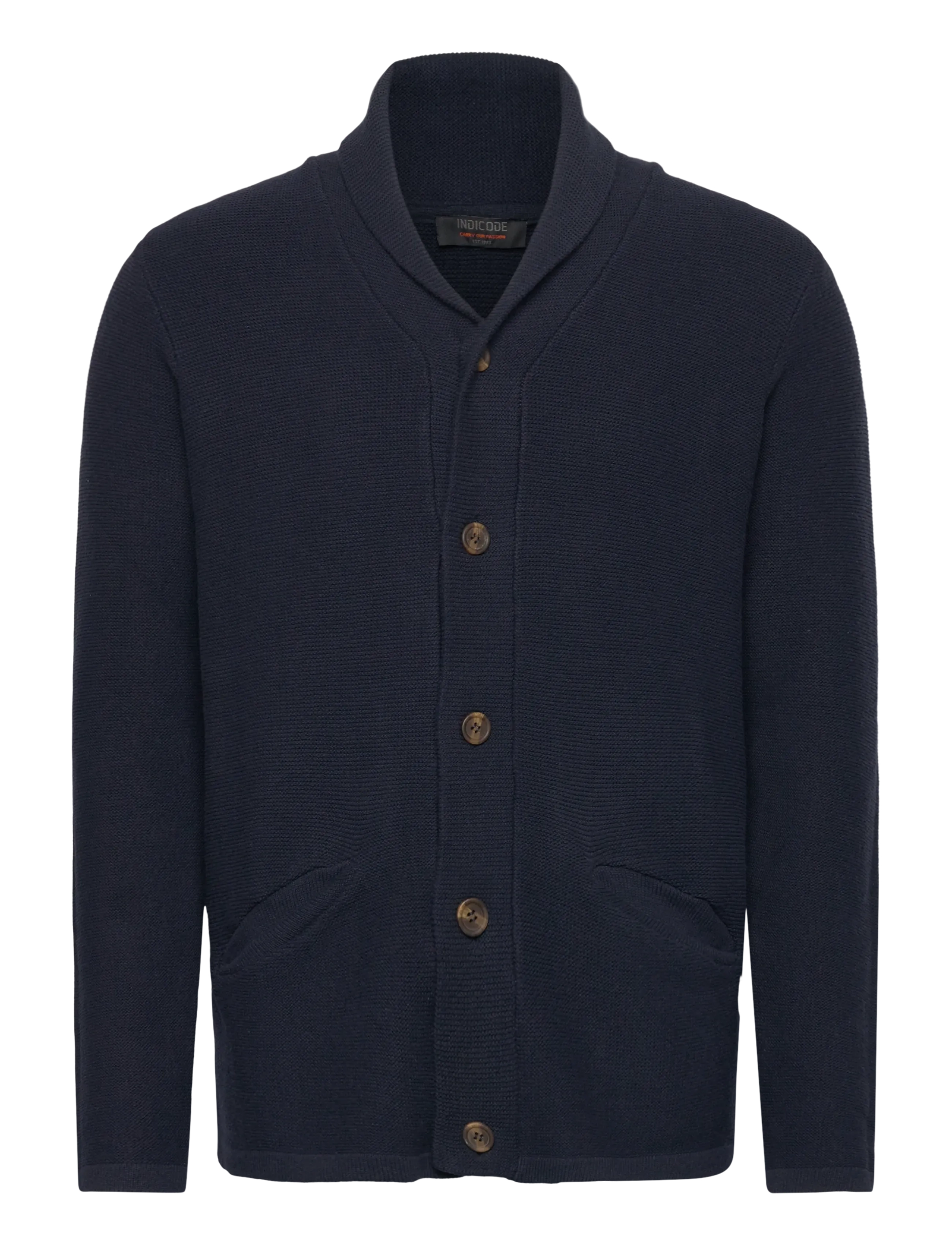 INDICODE Inzio, Mænd, Sjal Krave Cardigan, Navy, Str: XL