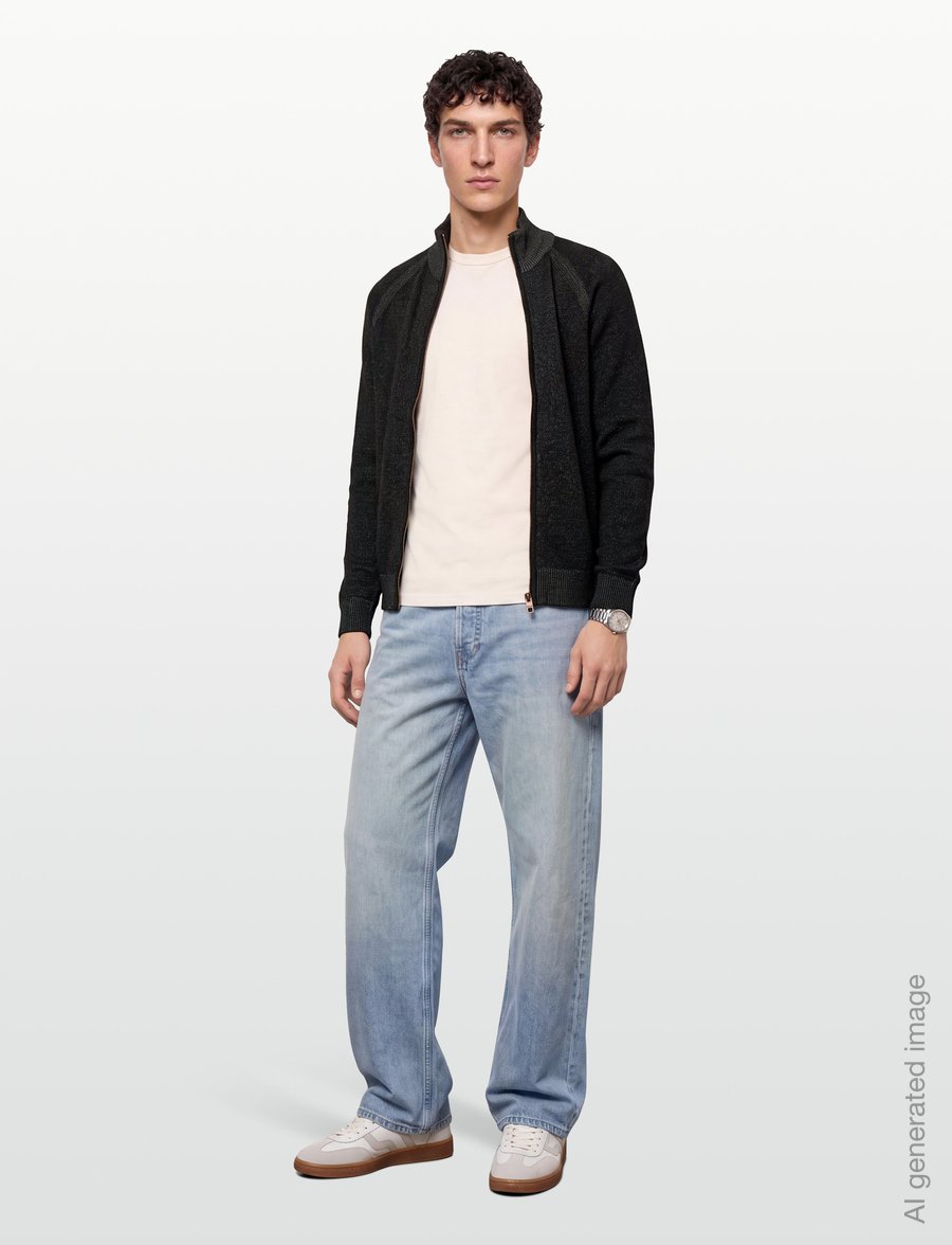 INDICODE - INFun cardigan - fullzip strik - black - 0