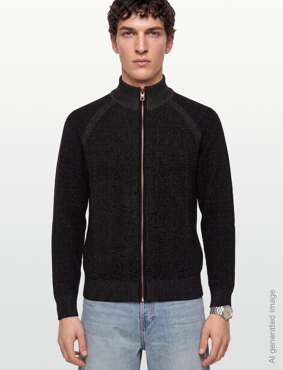 INDICODE - INFun cardigan - fullzip strik - black - 3