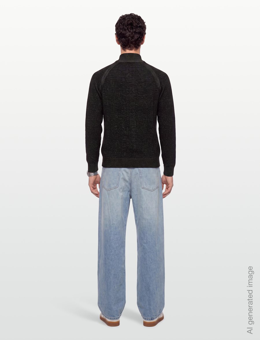 INDICODE - INFun cardigan - fullzip strik - black - 4