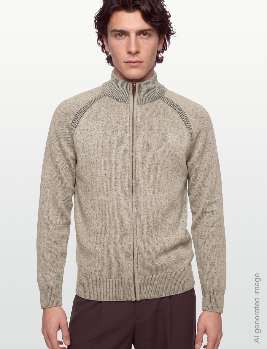 INDICODE - INFun cardigan - full zip jumpers - stone - 3