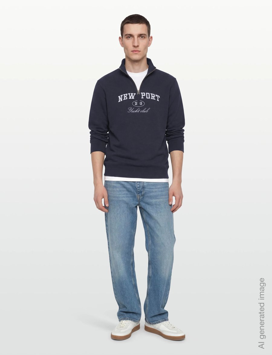 INDICODE - INRussel half zip sweat - halfzip strik - sky captain - 0