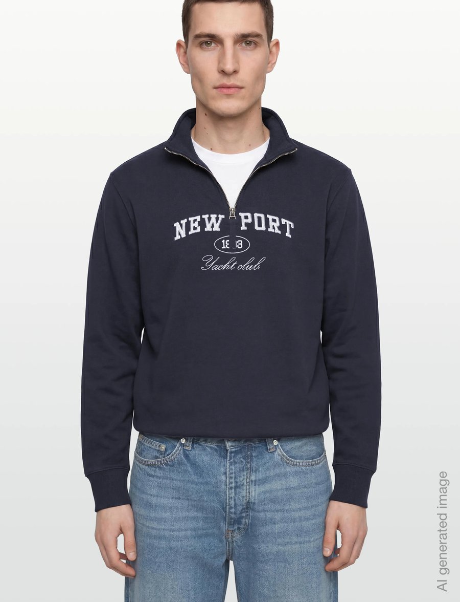 INDICODE - INRussel half zip sweat - halfzip strik - sky captain - 3