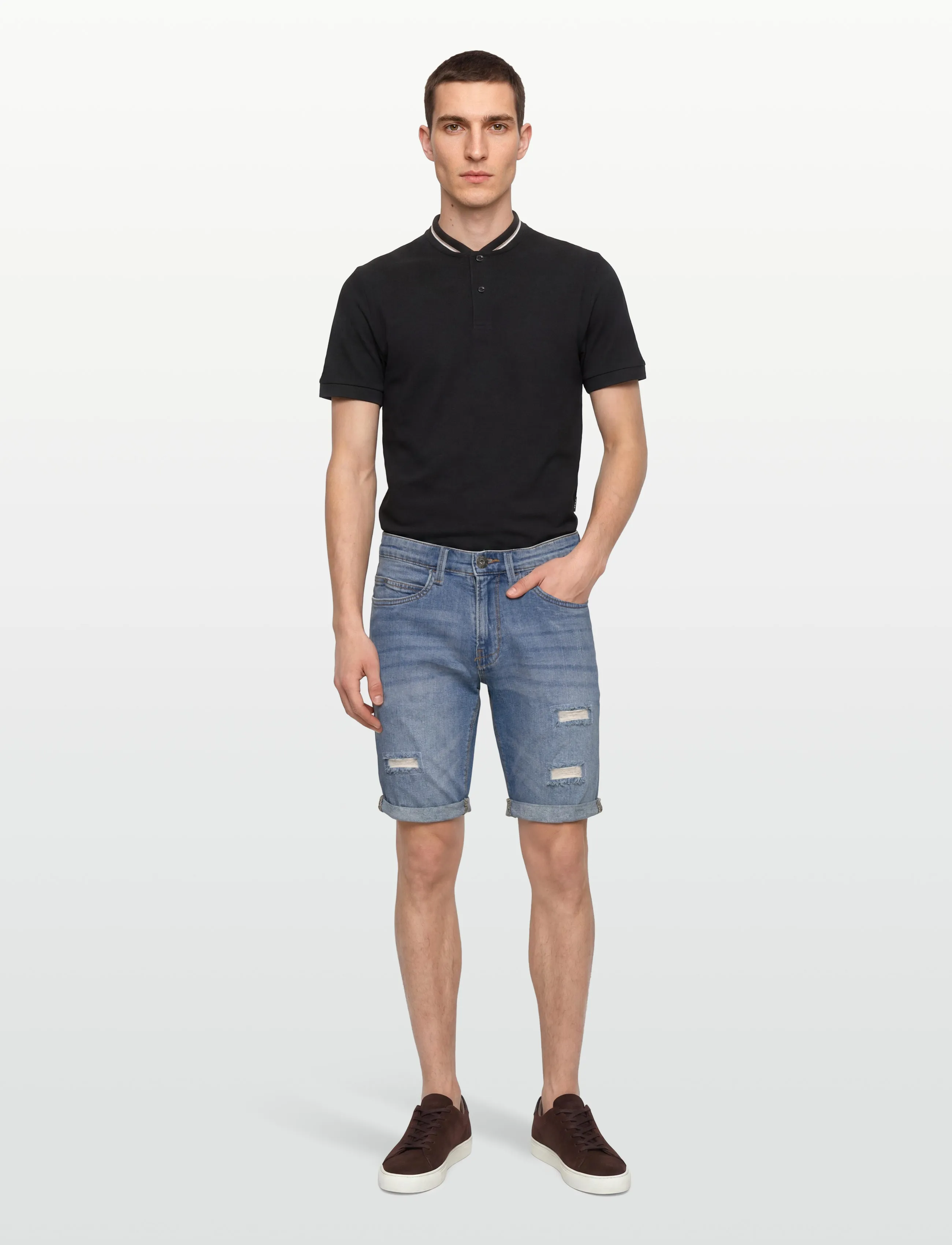 INDICODE Inkaden Holes, L, Blue, Shorts > Denim, Herre
