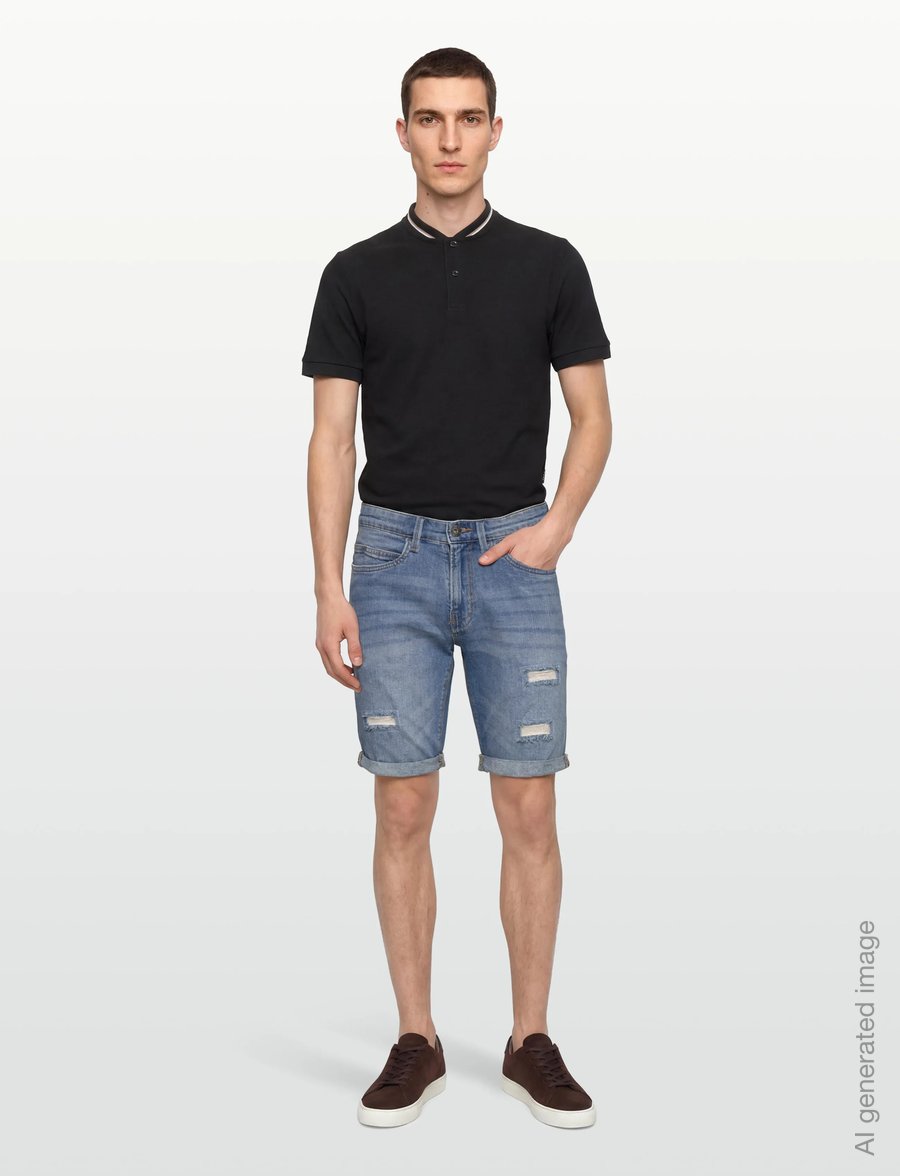 INDICODE - INKaden Holes - jeansshorts - blue wash - 0