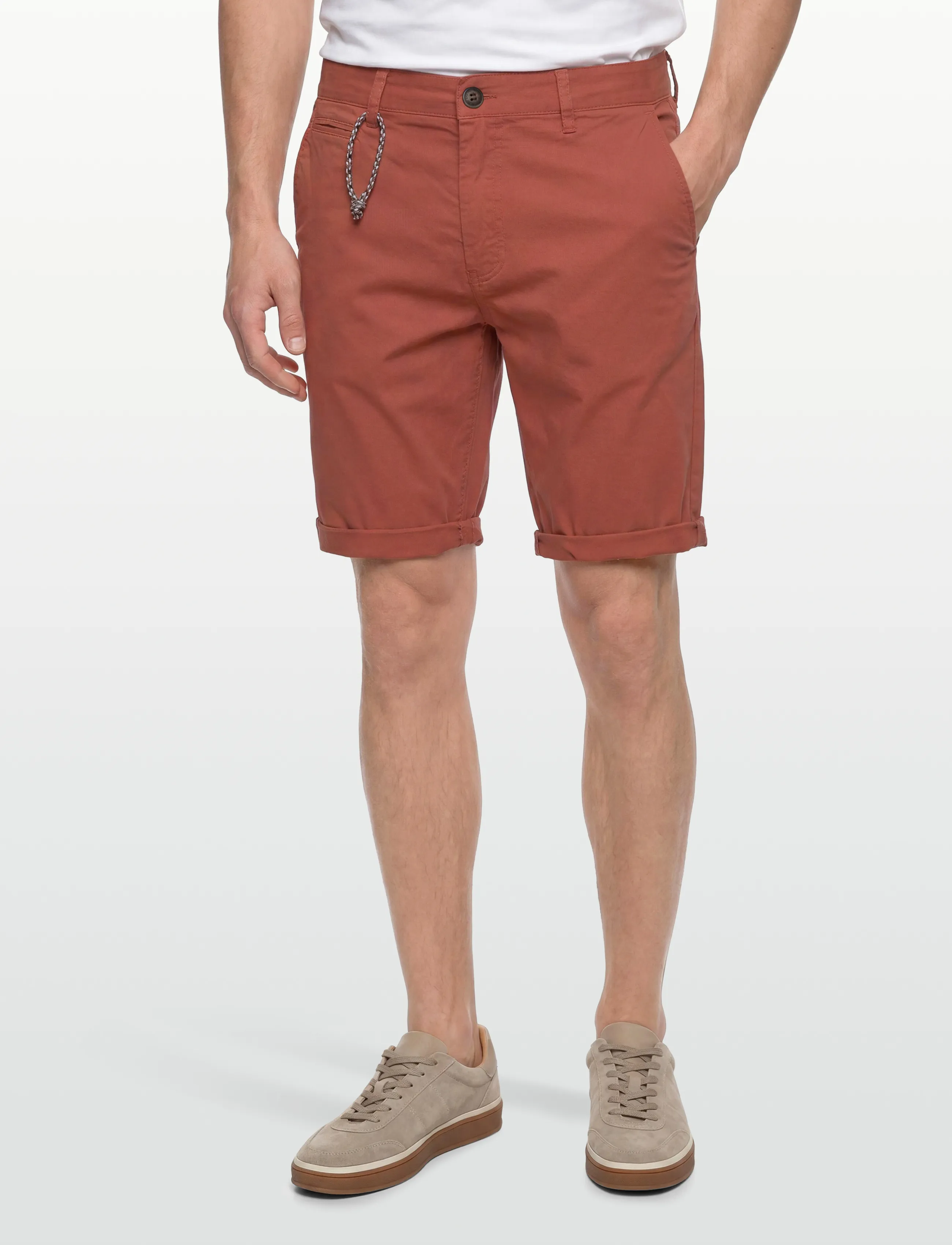 INDICODE - INCanva - chinos shorts - baked clay - 3