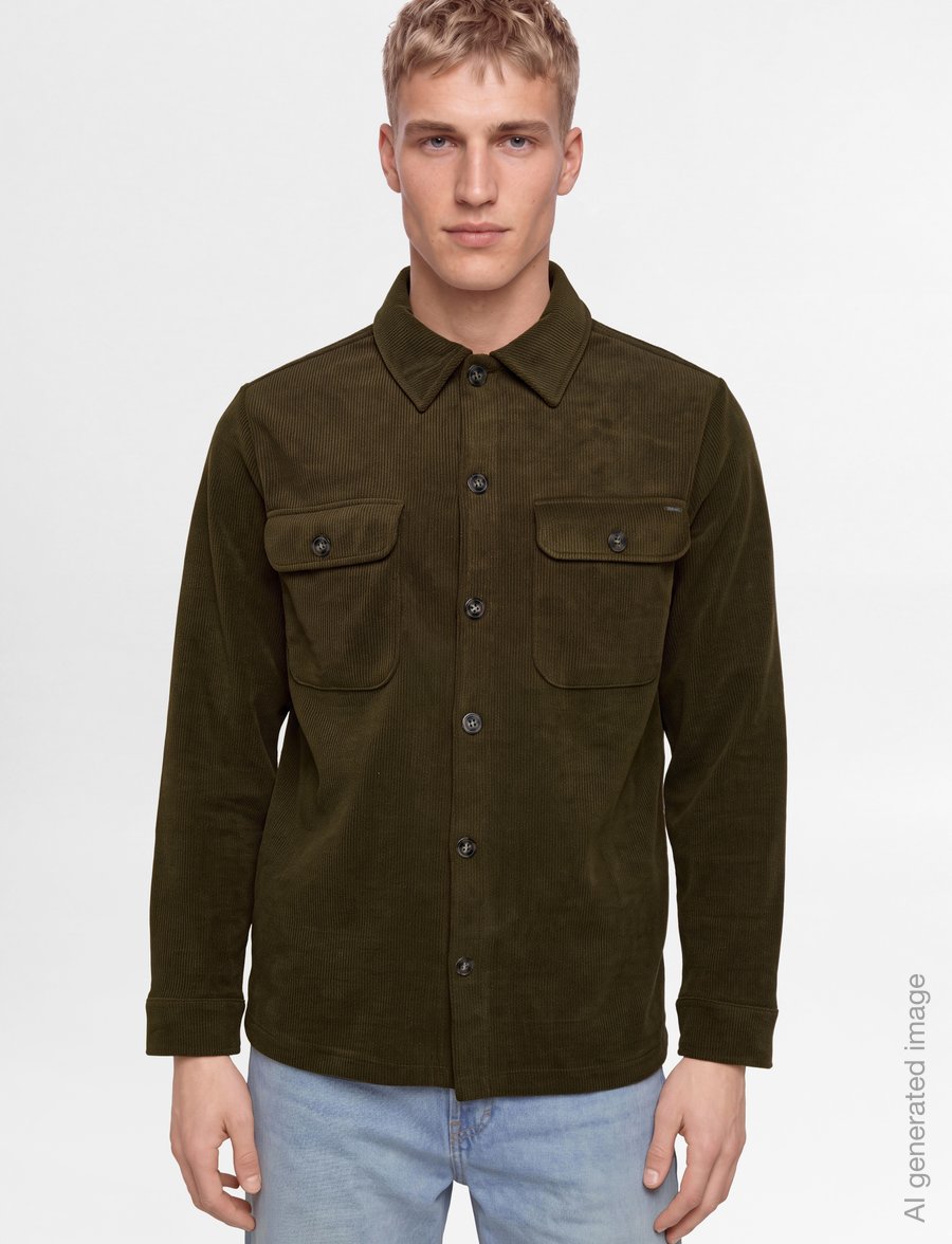 INDICODE - INDalum - fløjlsskjorter - dark olive - 3