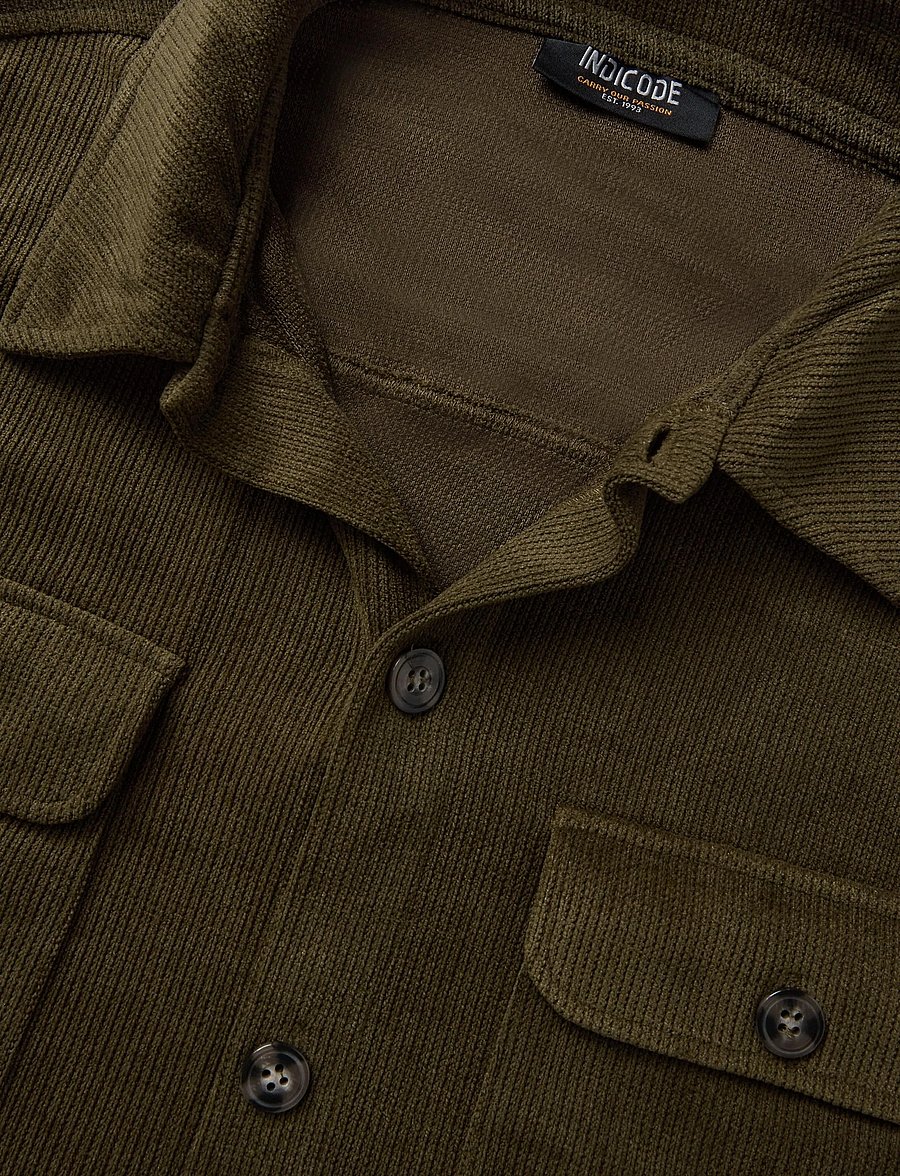 INDICODE - INDalum - manchesterskjortor - dark olive - 2