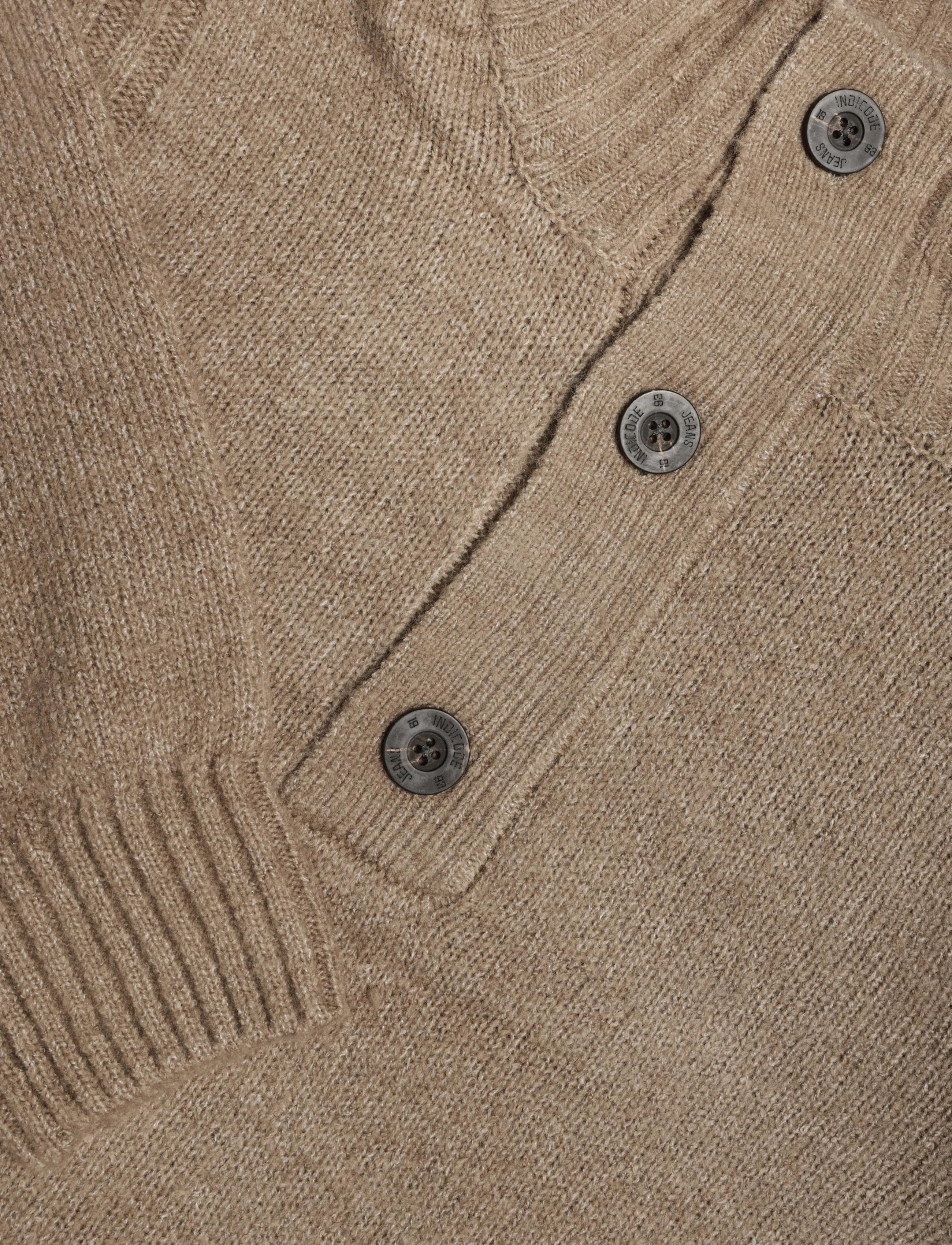INDICODE - INVestdale ½ placket - efterårstøj - beige mix - 2