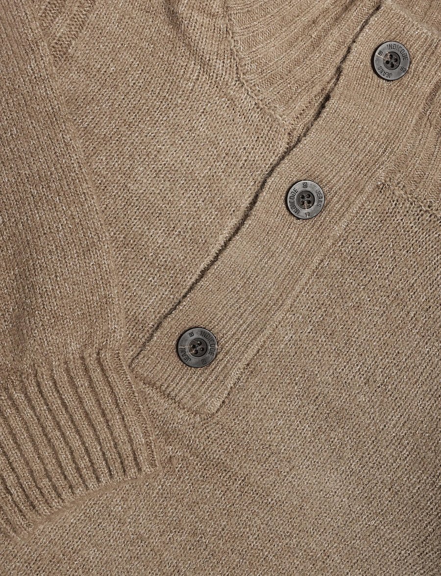 INDICODE - INVestdale ½ placket - pullover mit halbem reißverschluss - beige mix - 2