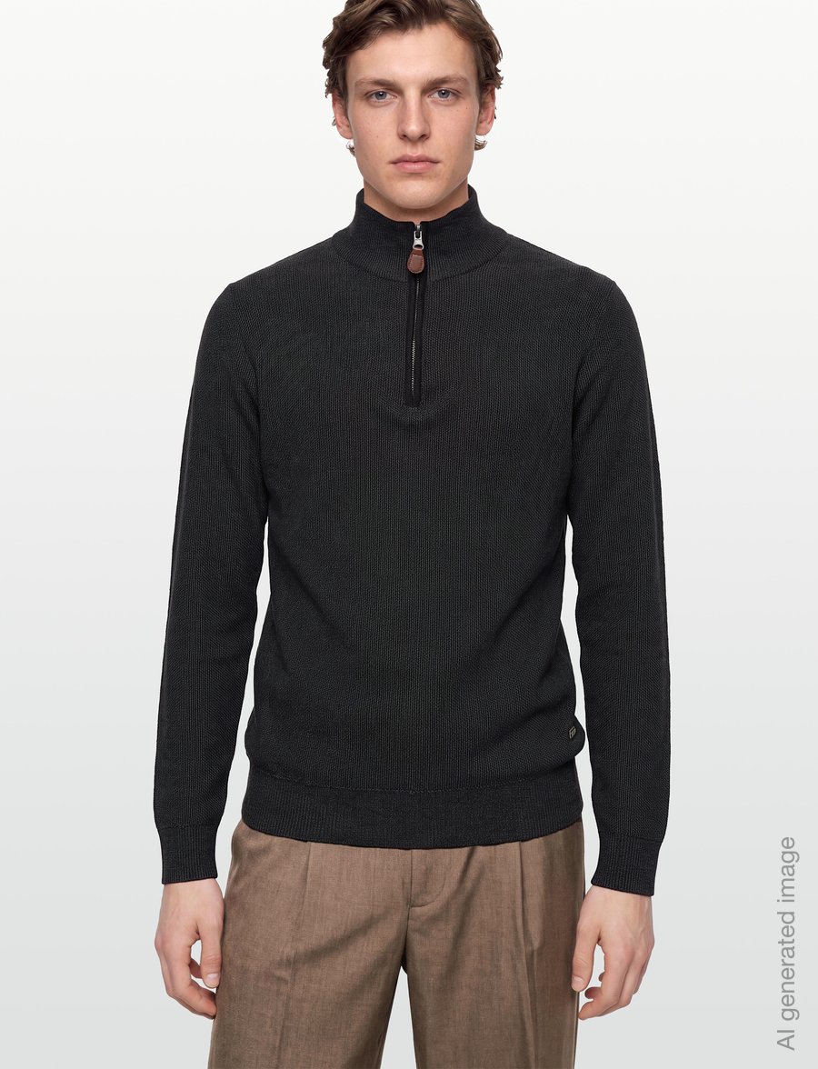 INDICODE - INJexmon ½ Zip - pullover mit halbem reißverschluss - jet black - 3