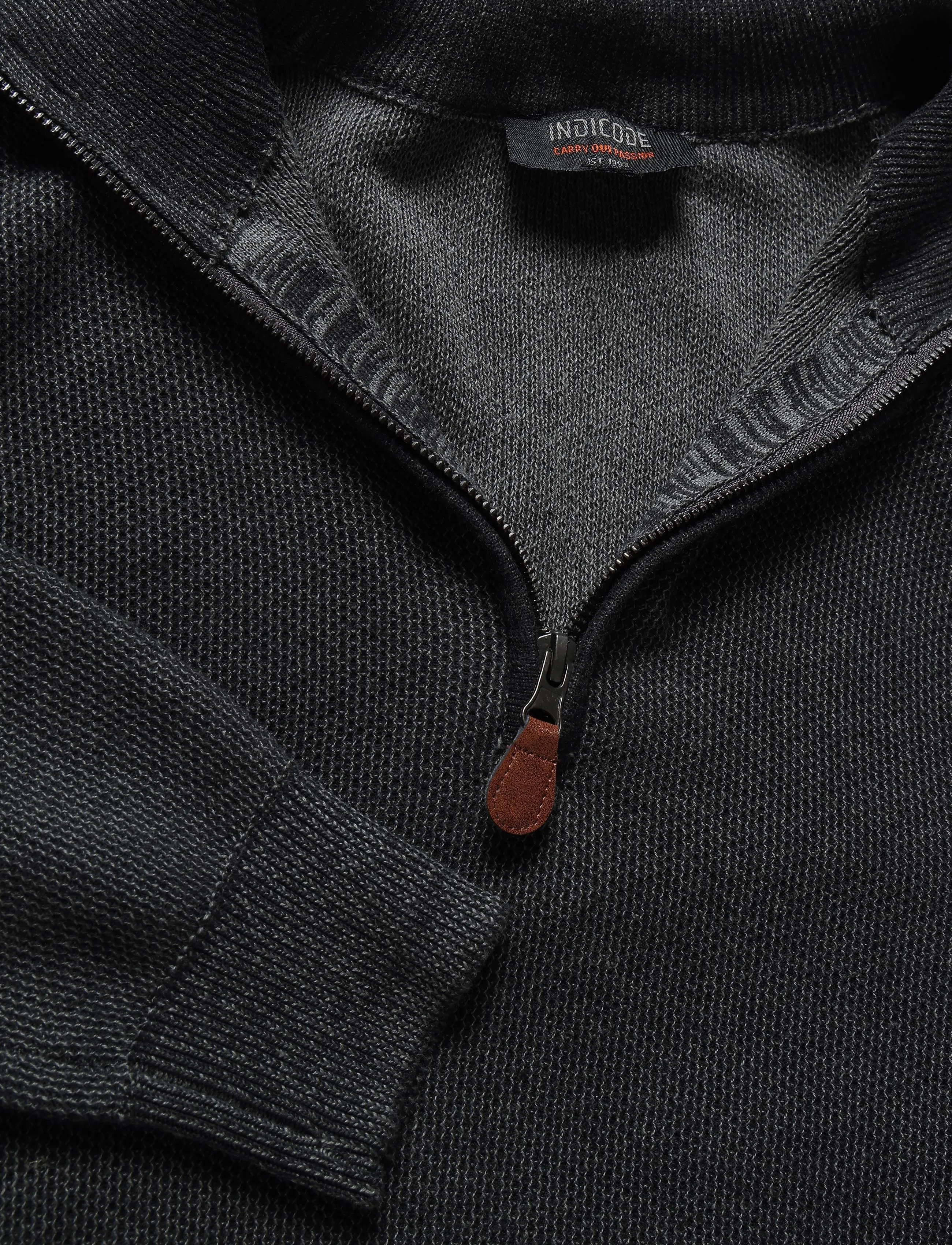 INDICODE - INJexmon ½ Zip - pullover mit halbem reißverschluss - jet black - 2