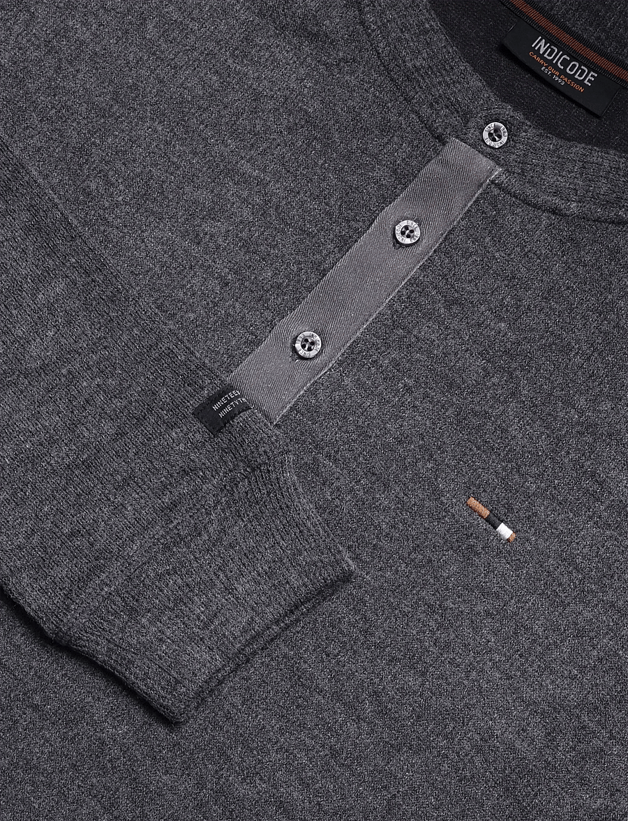 INDICODE - INDorburn Grandad - sweatshirts - black mix - 2